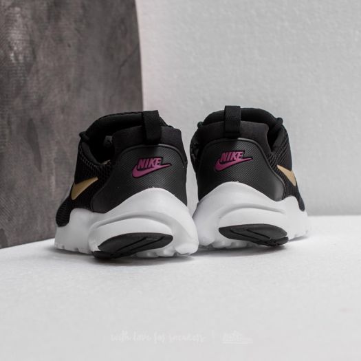 Women s shoes Nike Presto Fly GS Black Metallic Gold Tea Berry Footshop