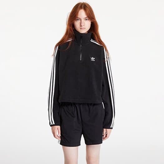 adidas Polar Fleece Half Zip Loose Sweatshirt Black