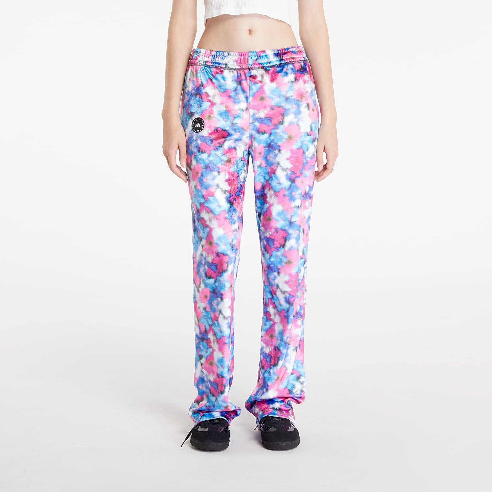 Pantaloni de trening adidas x Stella Mccartney Velours Track Pants Signal Cyan/ Pink/ Clearo
