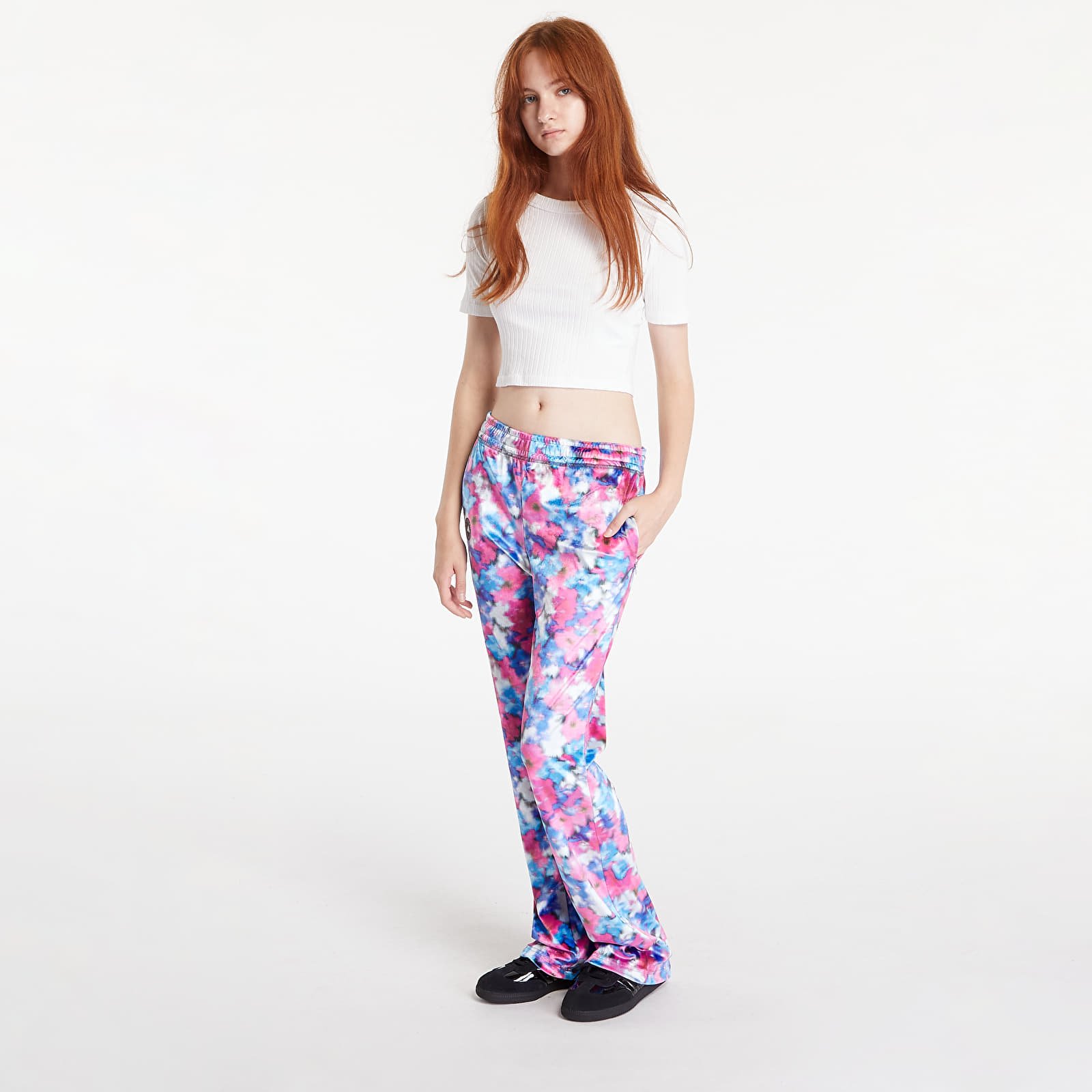 Treninguri adidas x Stella Mccartney Velours Track Pants Signal Cyan/ Pink/ Clearo
