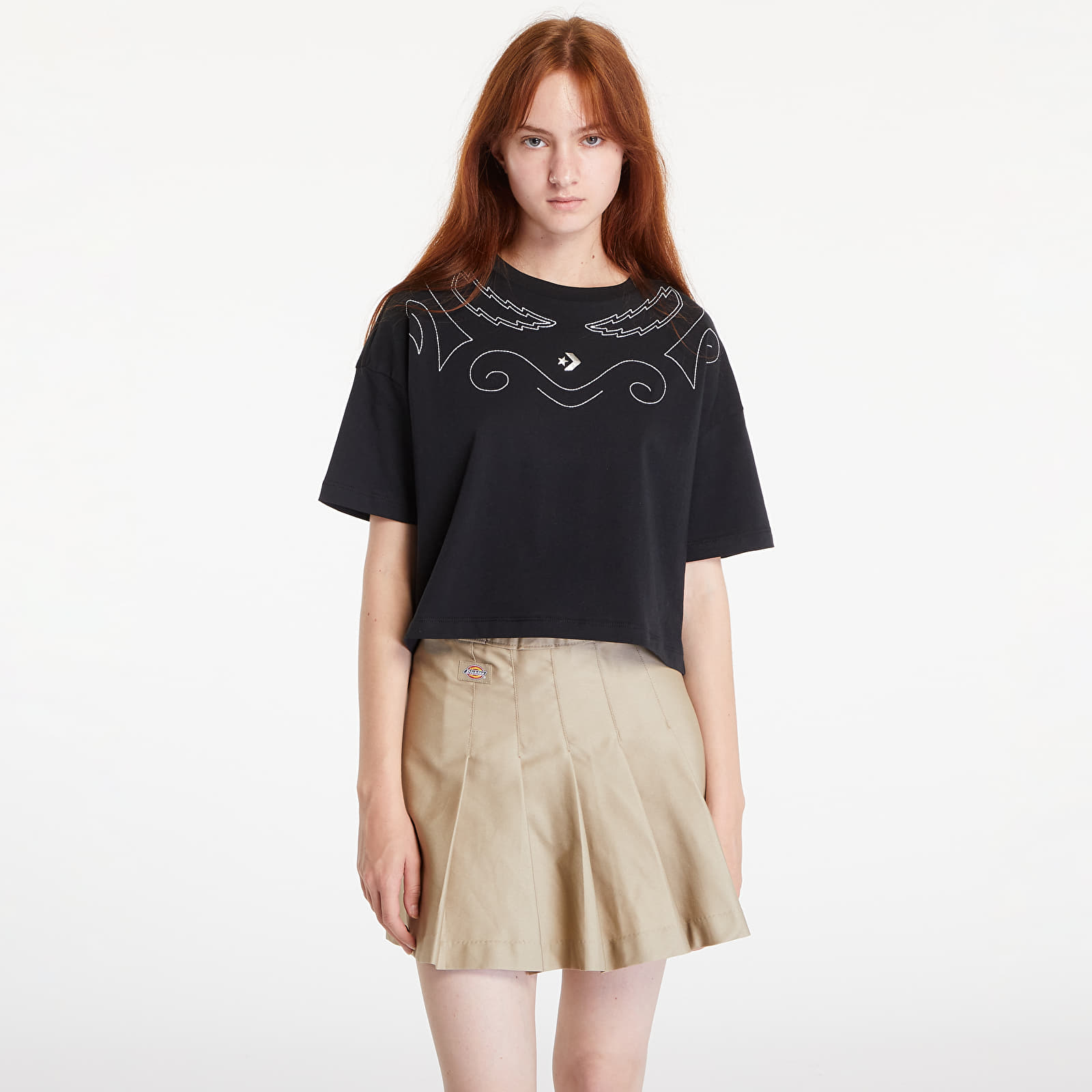 T-paidat Converse Proud To Be Oversized Cropped T-Shirt Converse Black