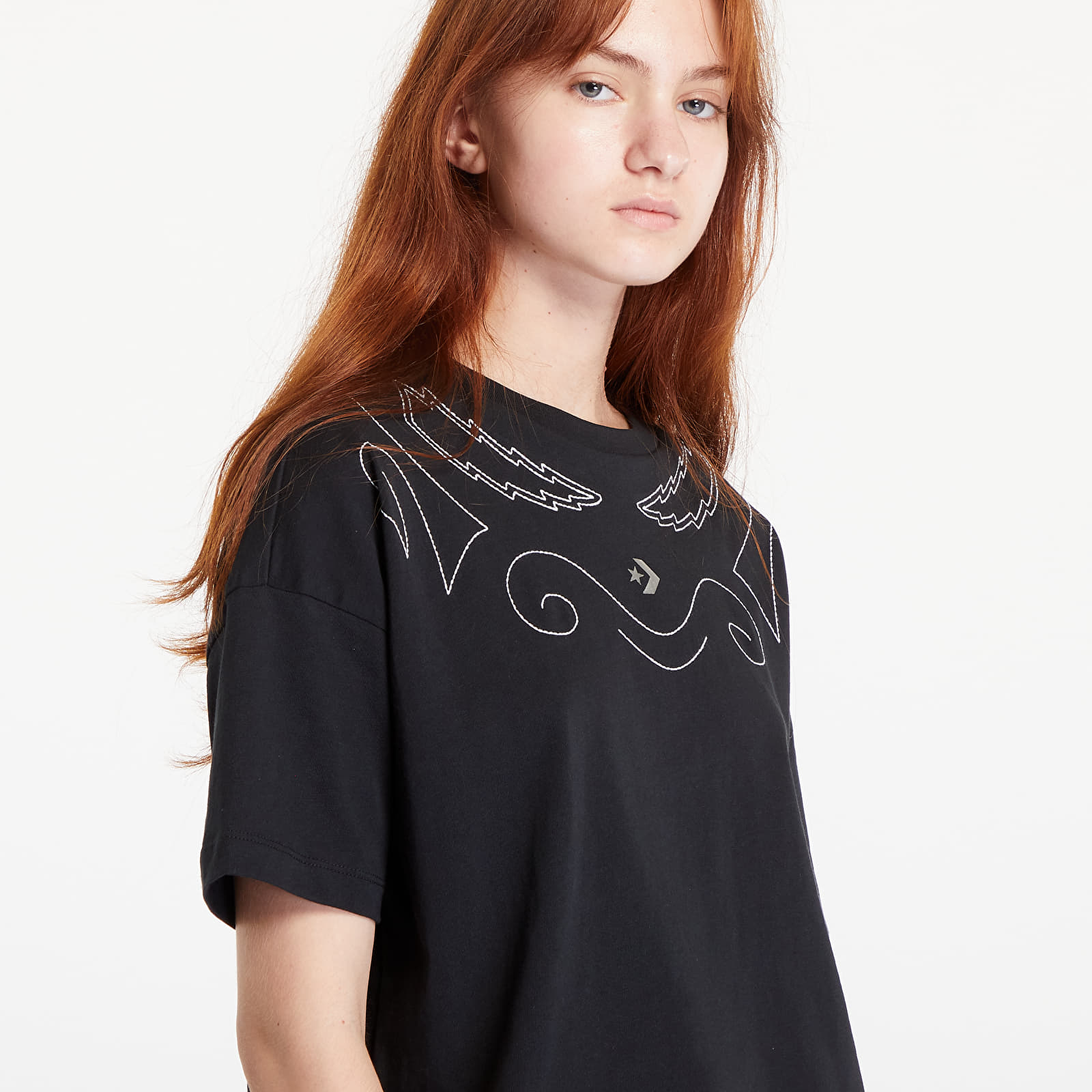 T-paidat Converse Proud To Be Oversized Cropped T-Shirt Converse Black