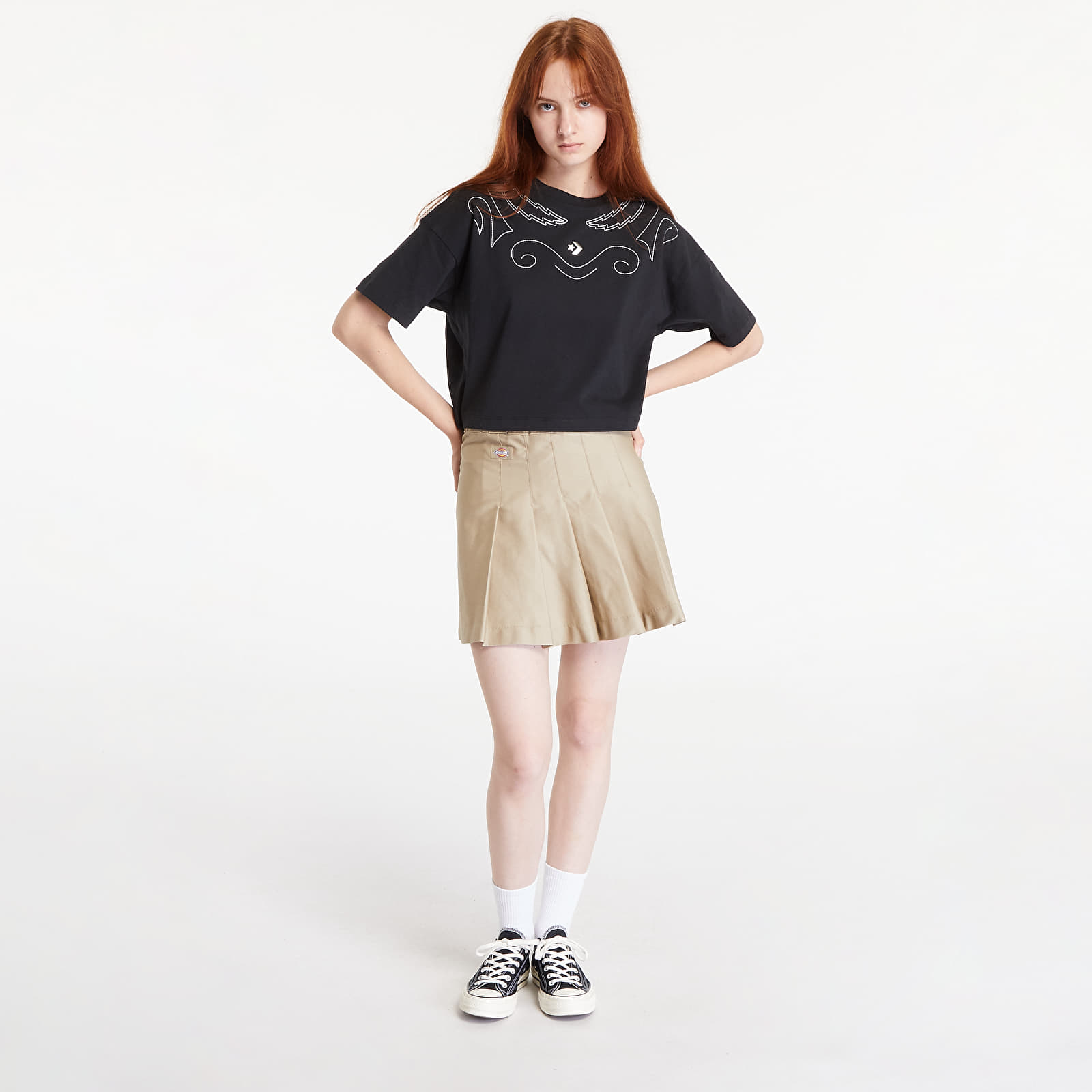 T-paidat Converse Proud To Be Oversized Cropped T-Shirt Converse Black