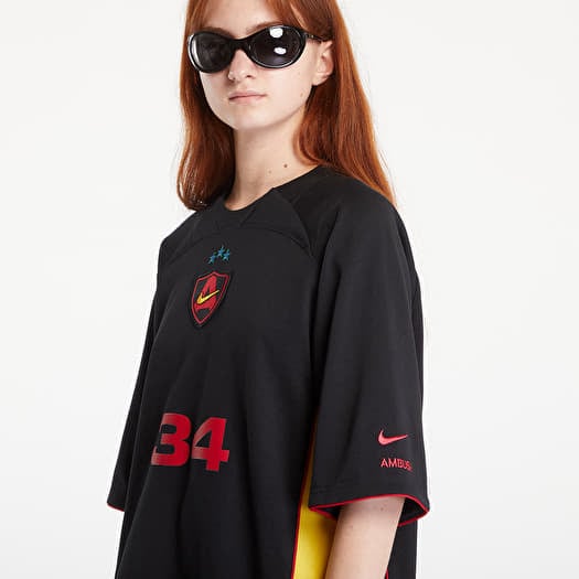 T shirts Nike x AMBUSH Jersey Top UNISEX Black Vivid Sulfur Footshop