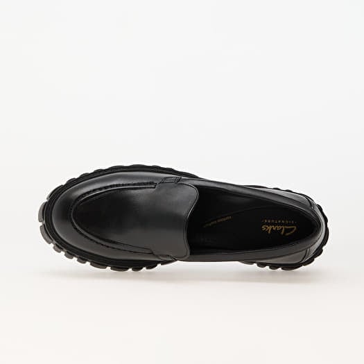 Black leather clarks hotsell
