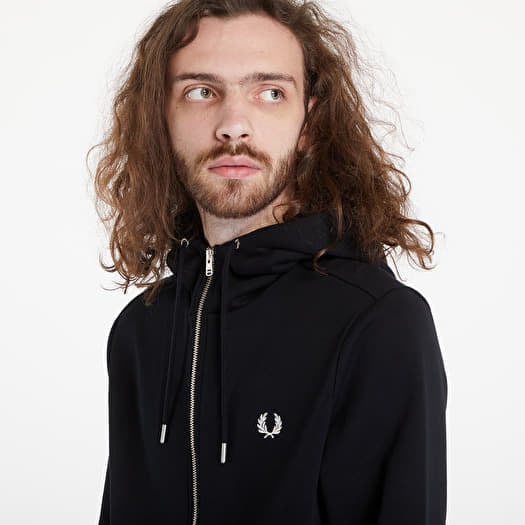 Hoodies and sweatshirts FRED PERRY Hooded Zip Through Sweatshirt Black Footshop