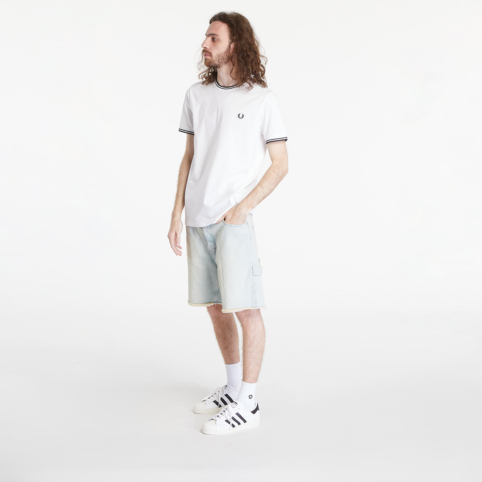 T-shirty męskie FRED PERRY Twin Tipped T-Shirt White