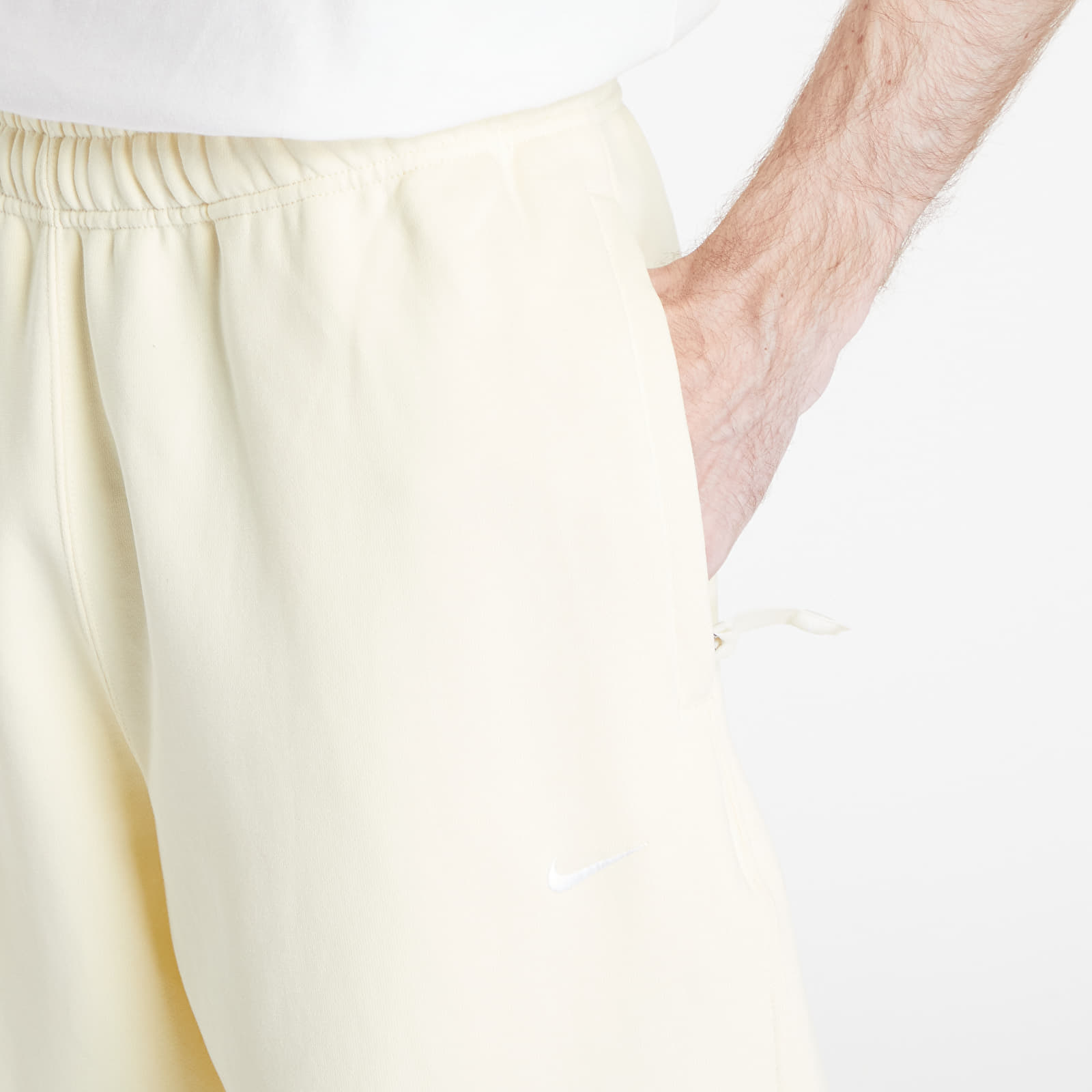 Férfi melegítőnadrágok Nike Solo Swoosh Men's Fleece Pants Alabaster/ White