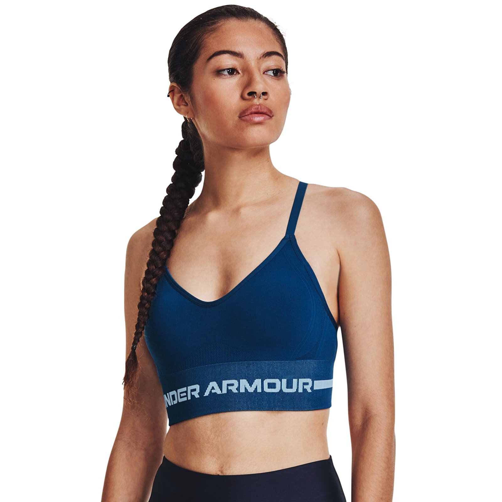 Bras Under Armour Seamless Low Long Bra Blue
