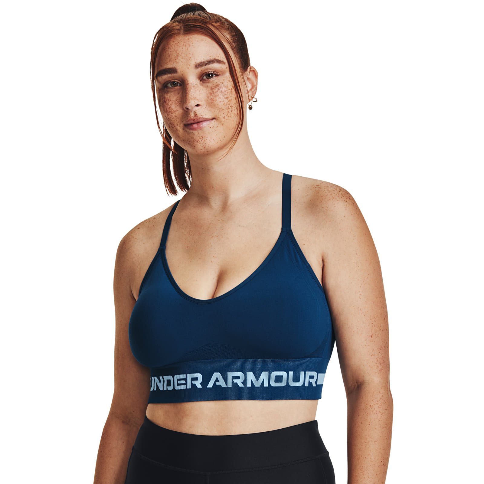 Bras Under Armour Seamless Low Long Bra Blue
