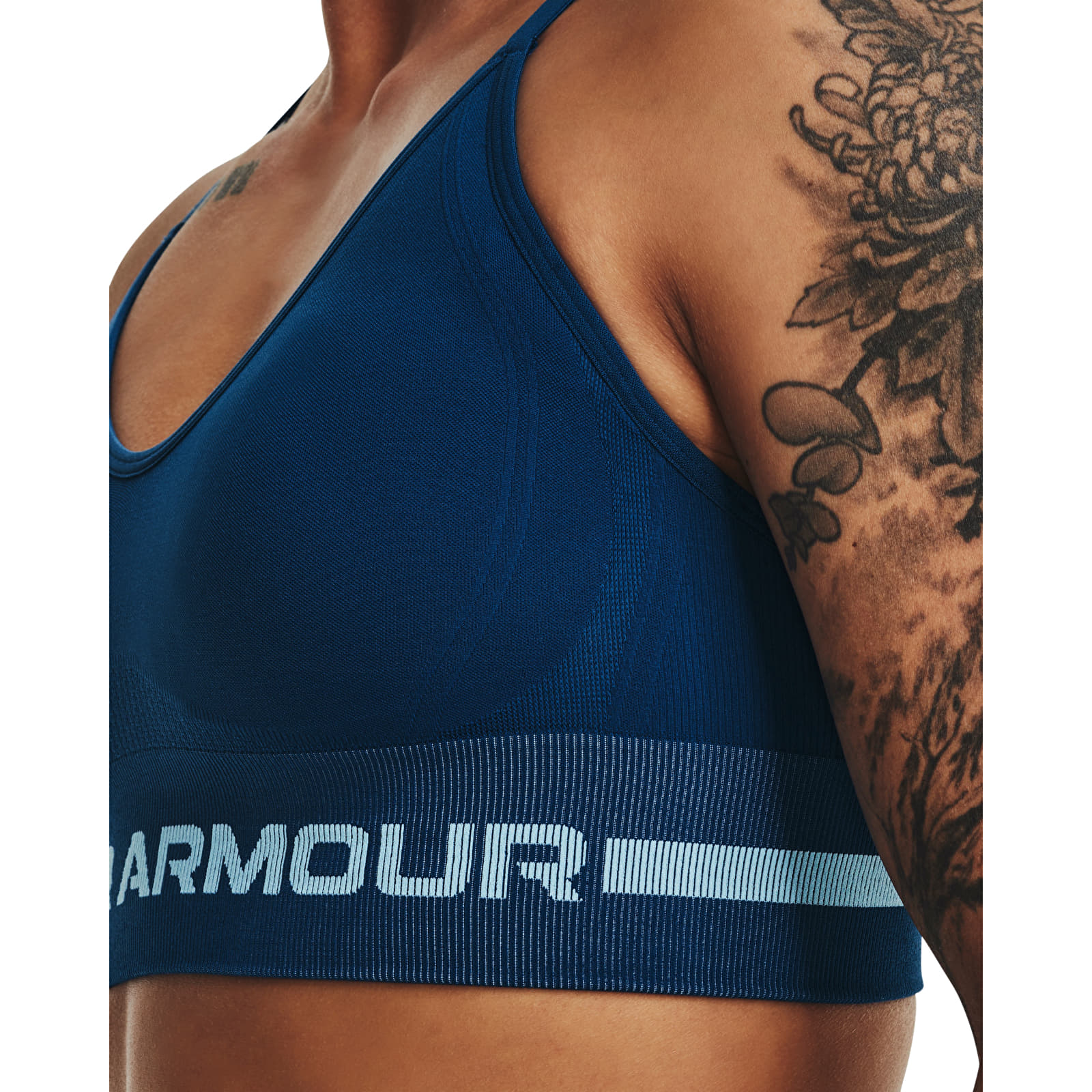Bras Under Armour Seamless Low Long Bra Blue
