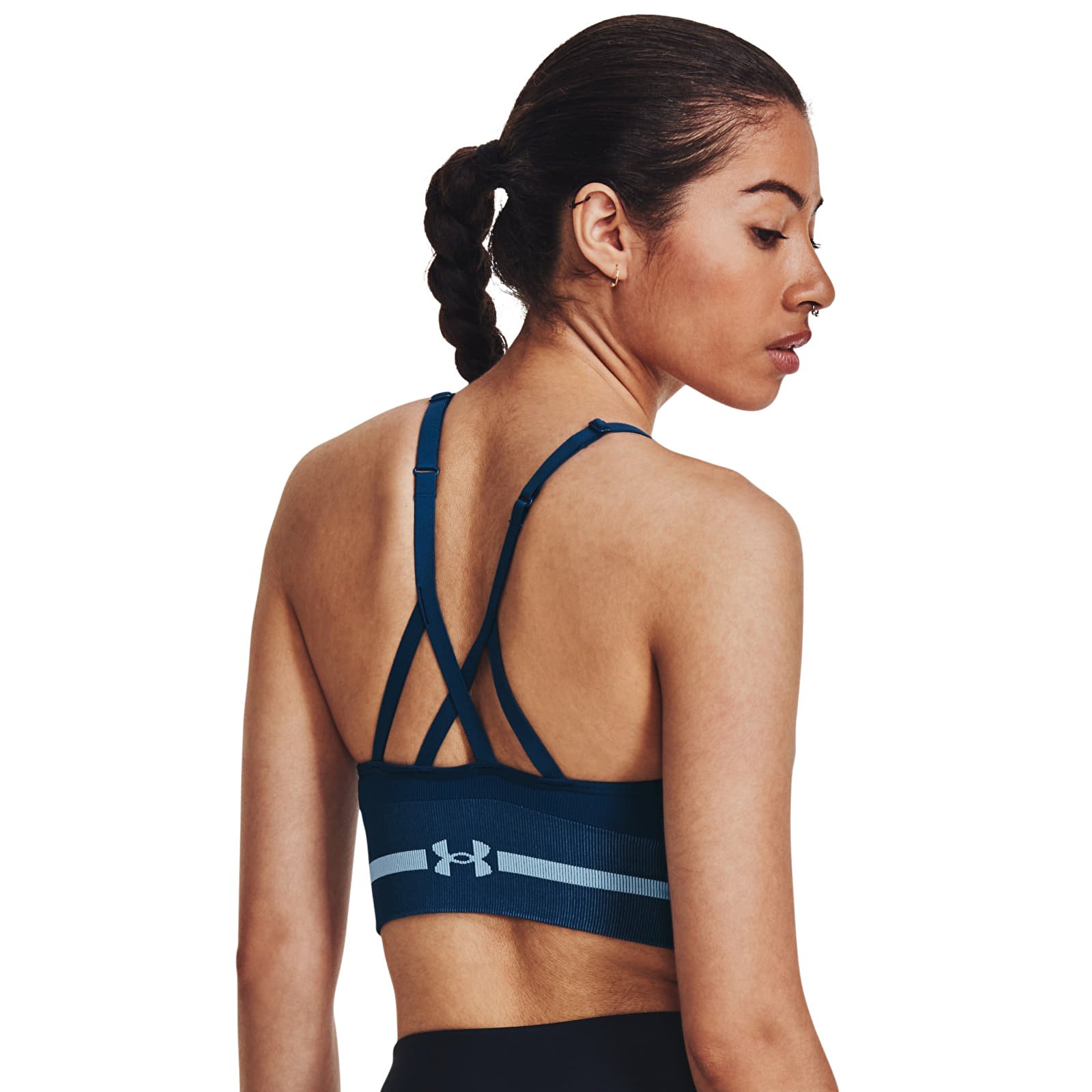 Bras Under Armour Seamless Low Long Bra Blue