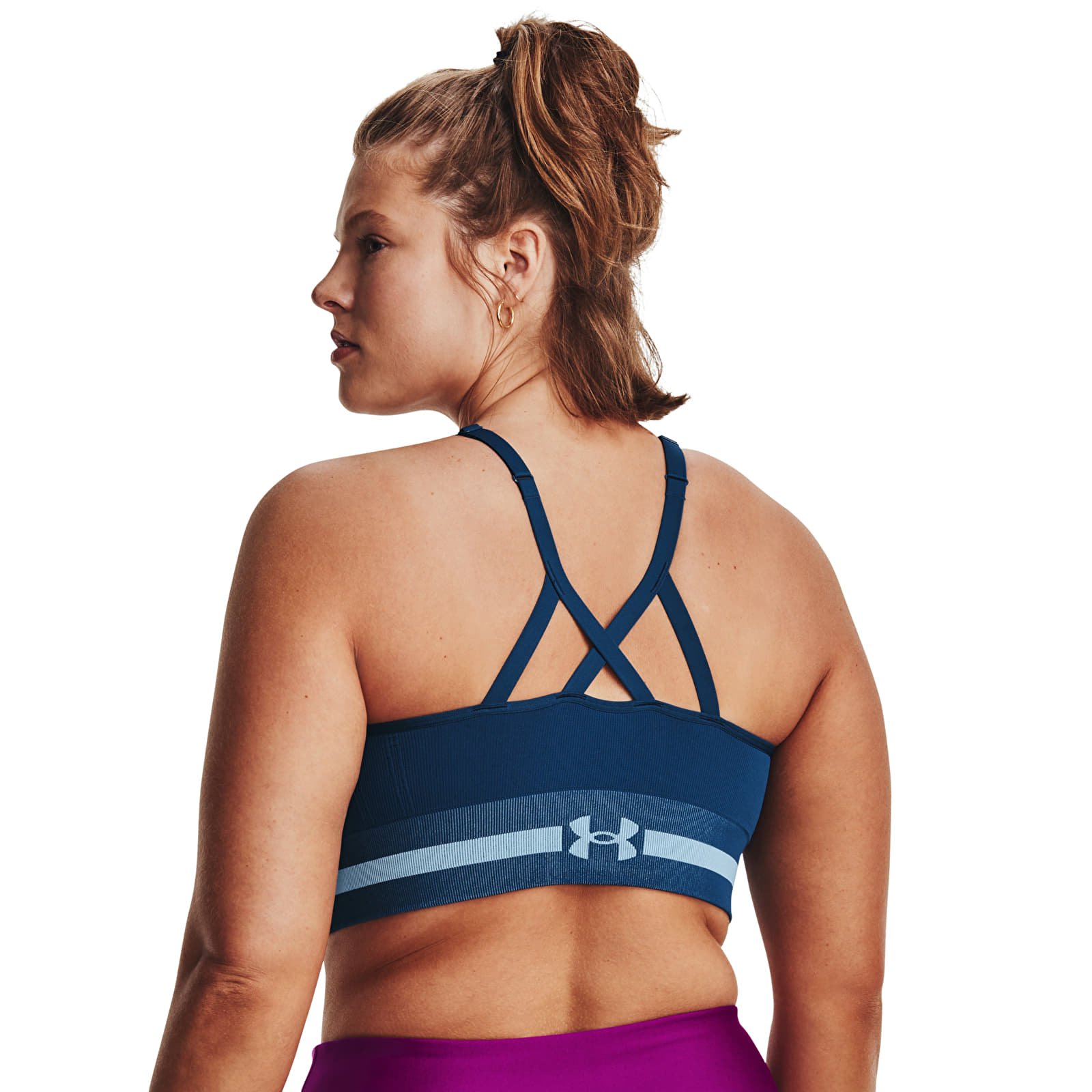 Bras Under Armour Seamless Low Long Bra Blue