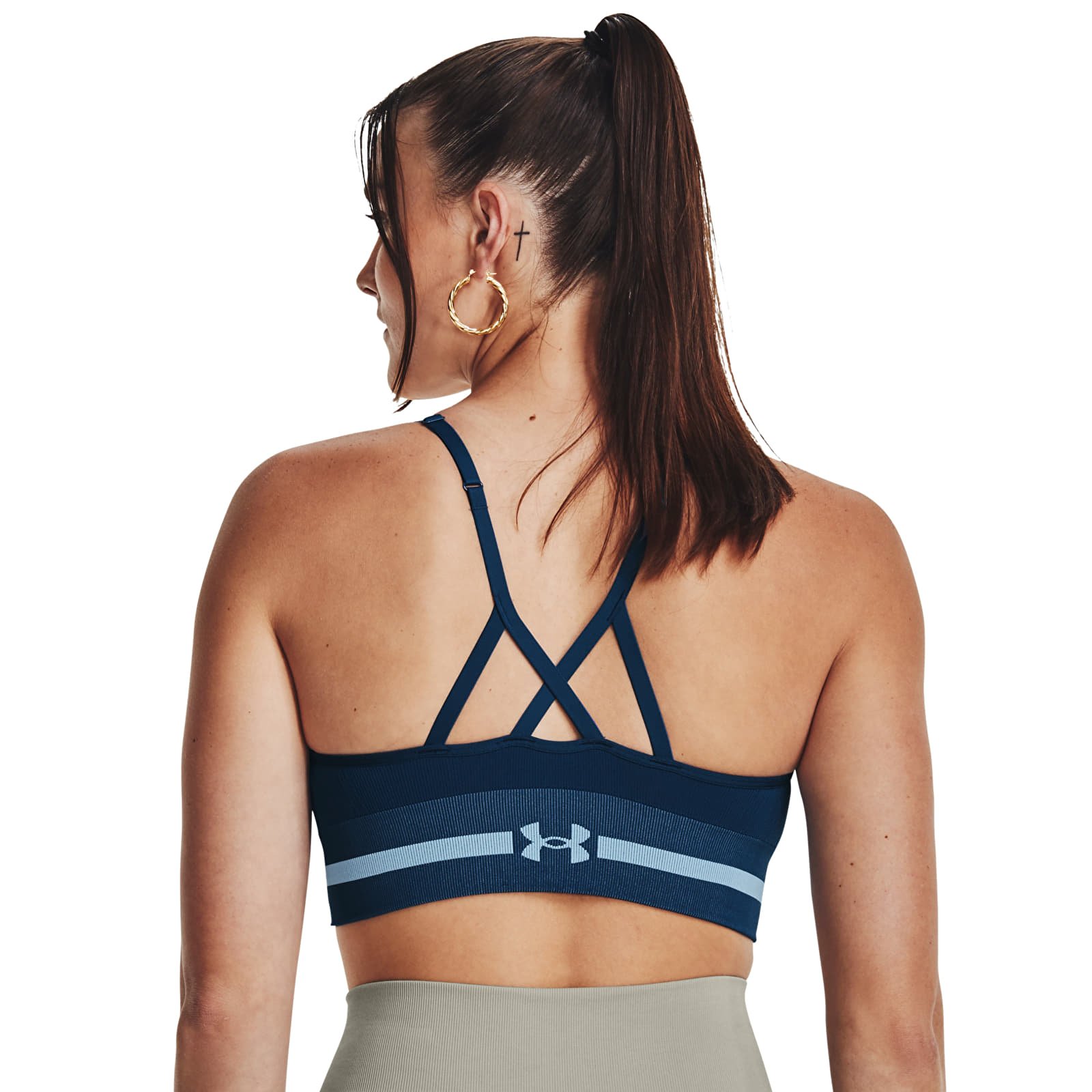 Bras Under Armour Seamless Low Long Bra Blue