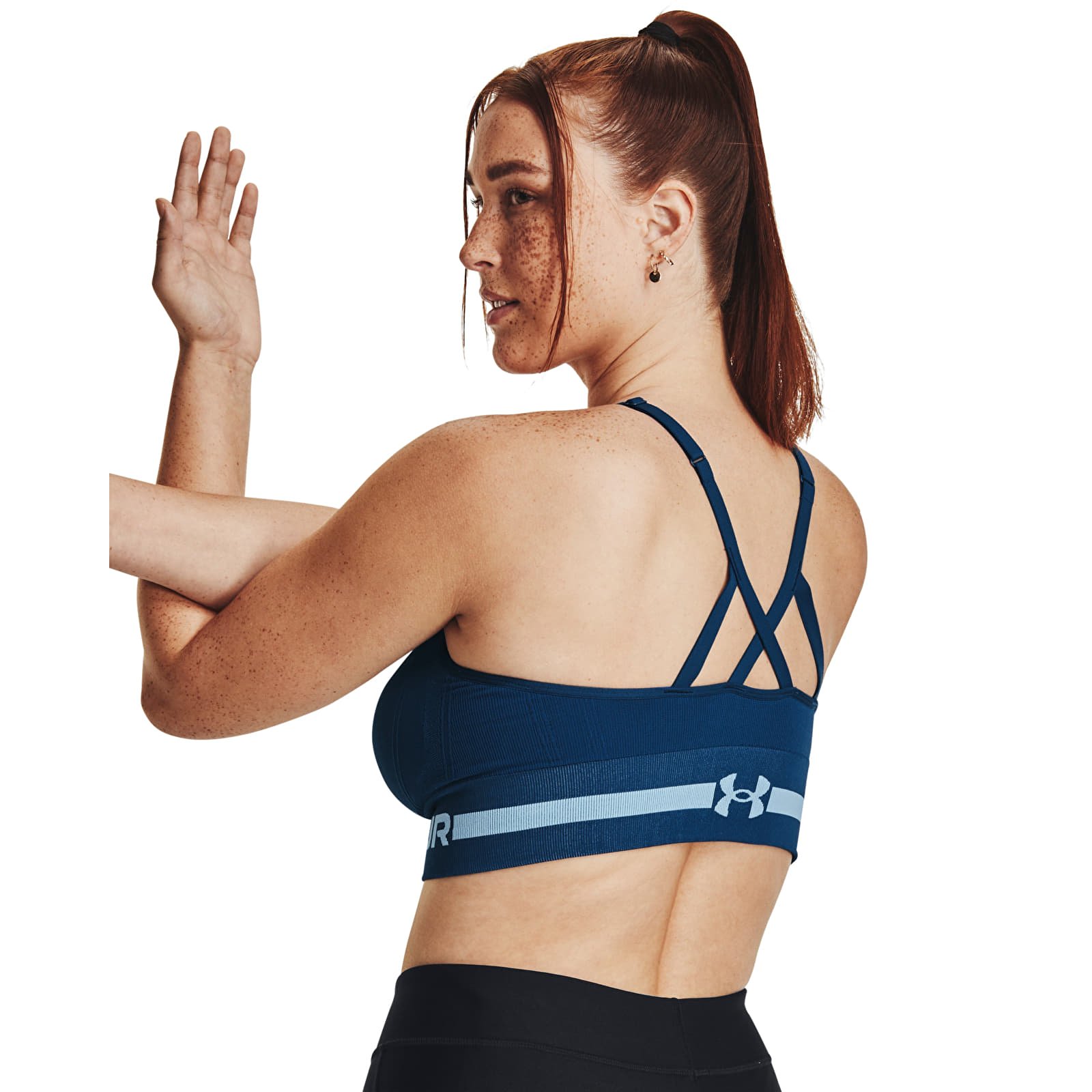 Bras Under Armour Seamless Low Long Bra Blue