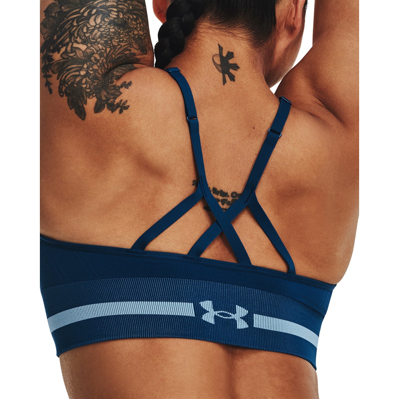 Bras Under Armour Seamless Low Long Bra Blue