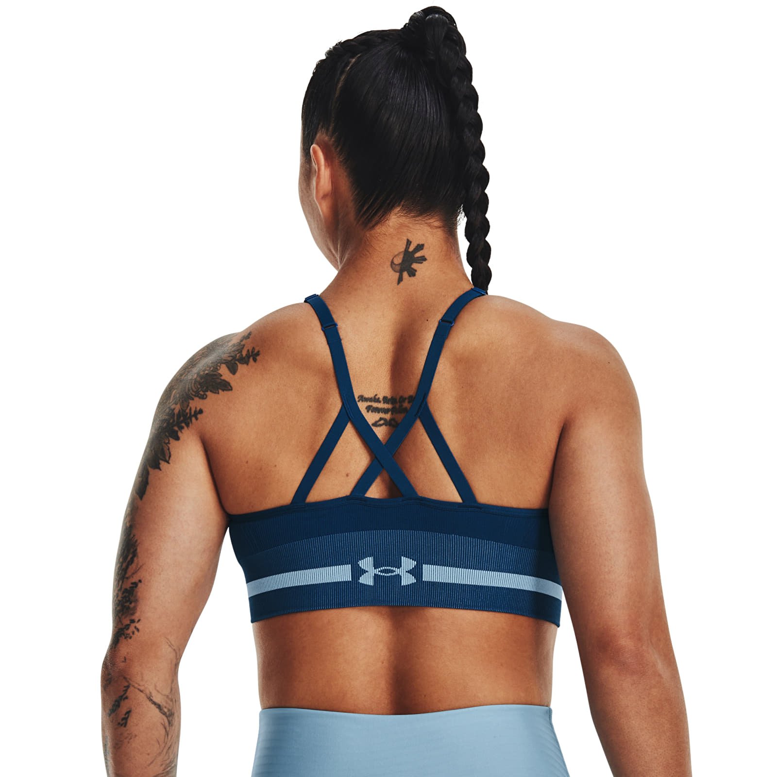 Bras Under Armour Seamless Low Long Bra Blue