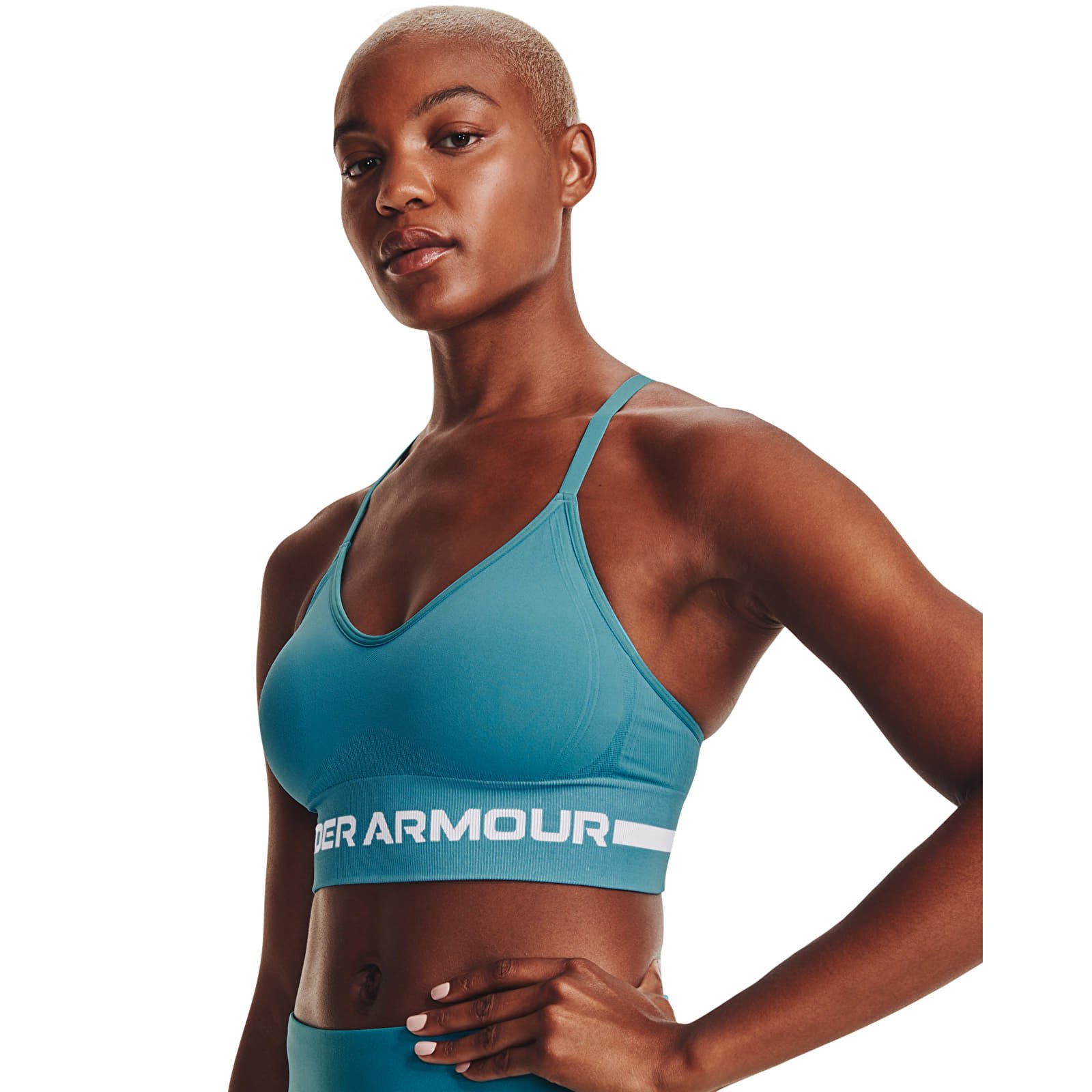 Rinnahoidjad Under Armour Seamless Low Long Bra Blue