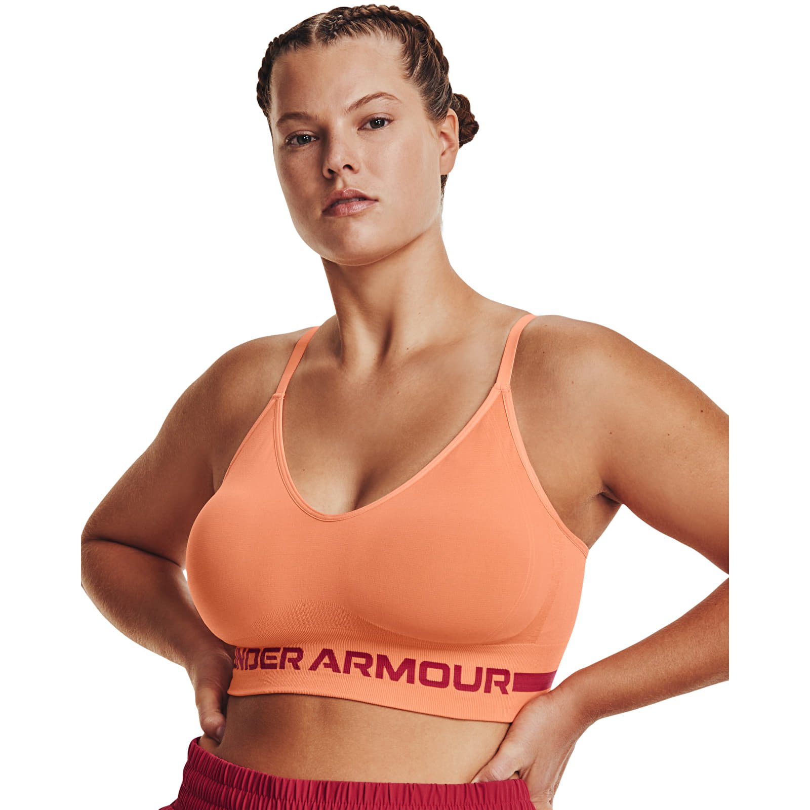 Bras Under Armour Seamless Low Long Bra Orange