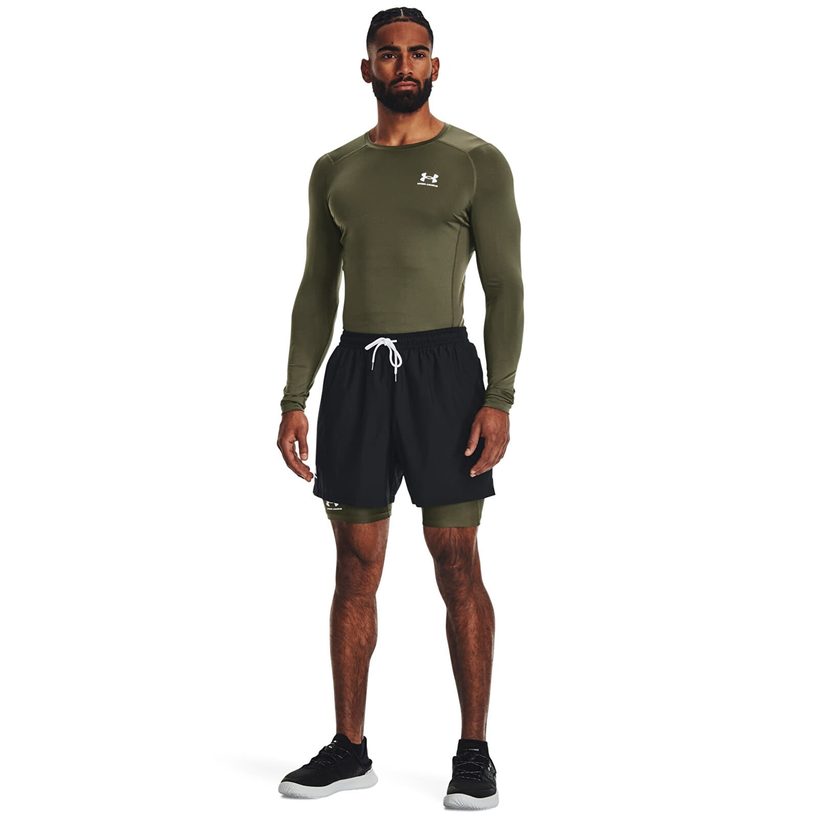 Pánská trička Under Armour HG Armour Comp LS Green