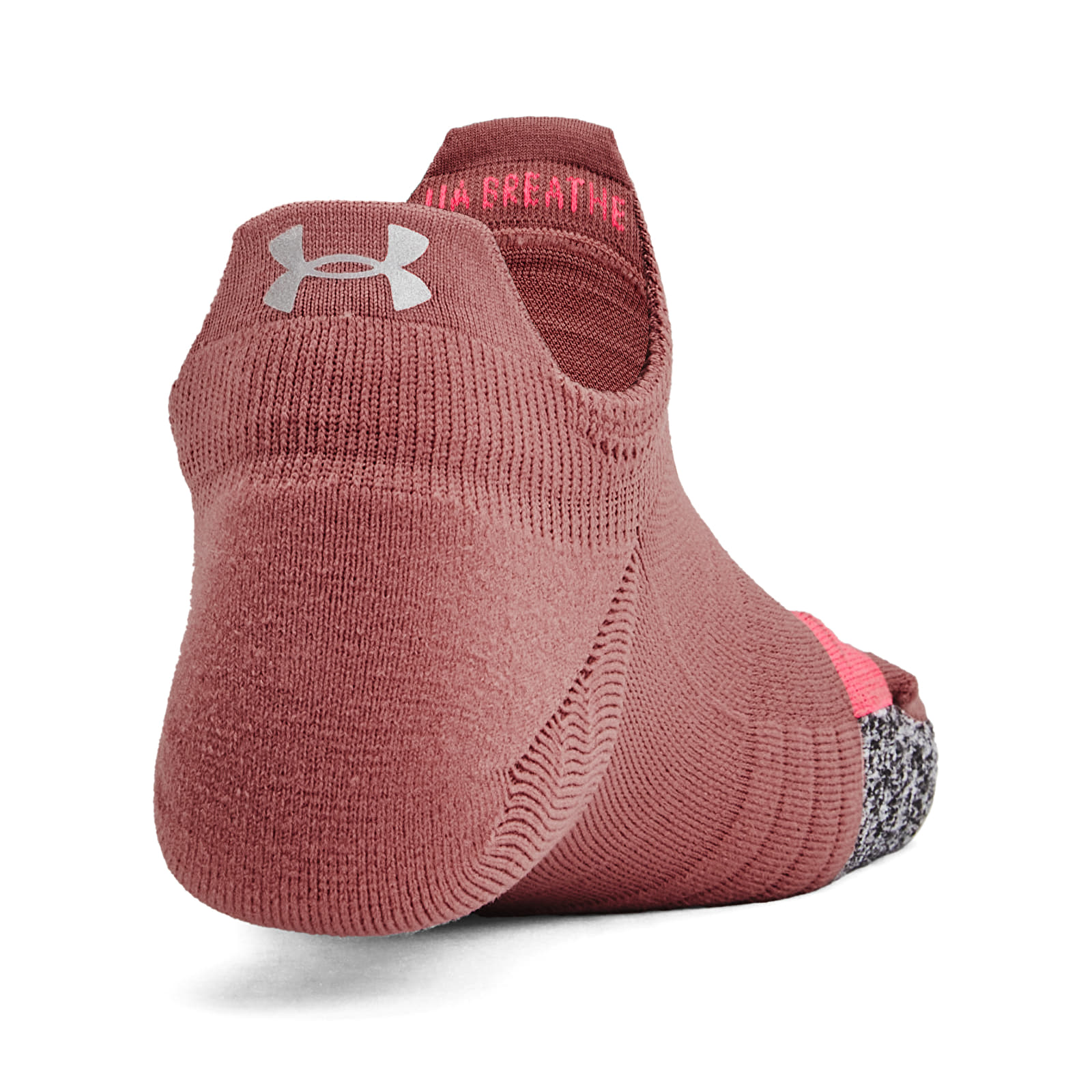 Мъжки чорапи Under Armour Breathe 2 No Show Tab 2-Pack Red