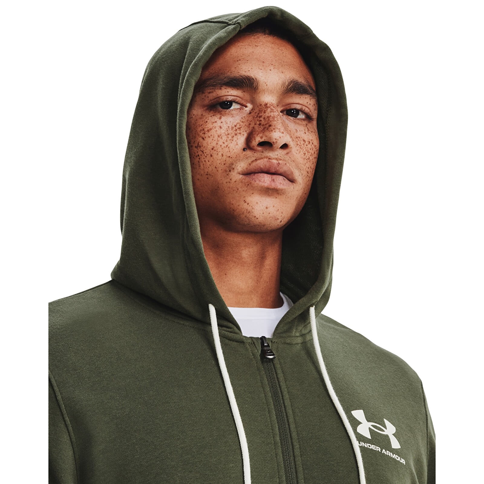Men's hoodies Under Armour Rival Terry LC FZ Green