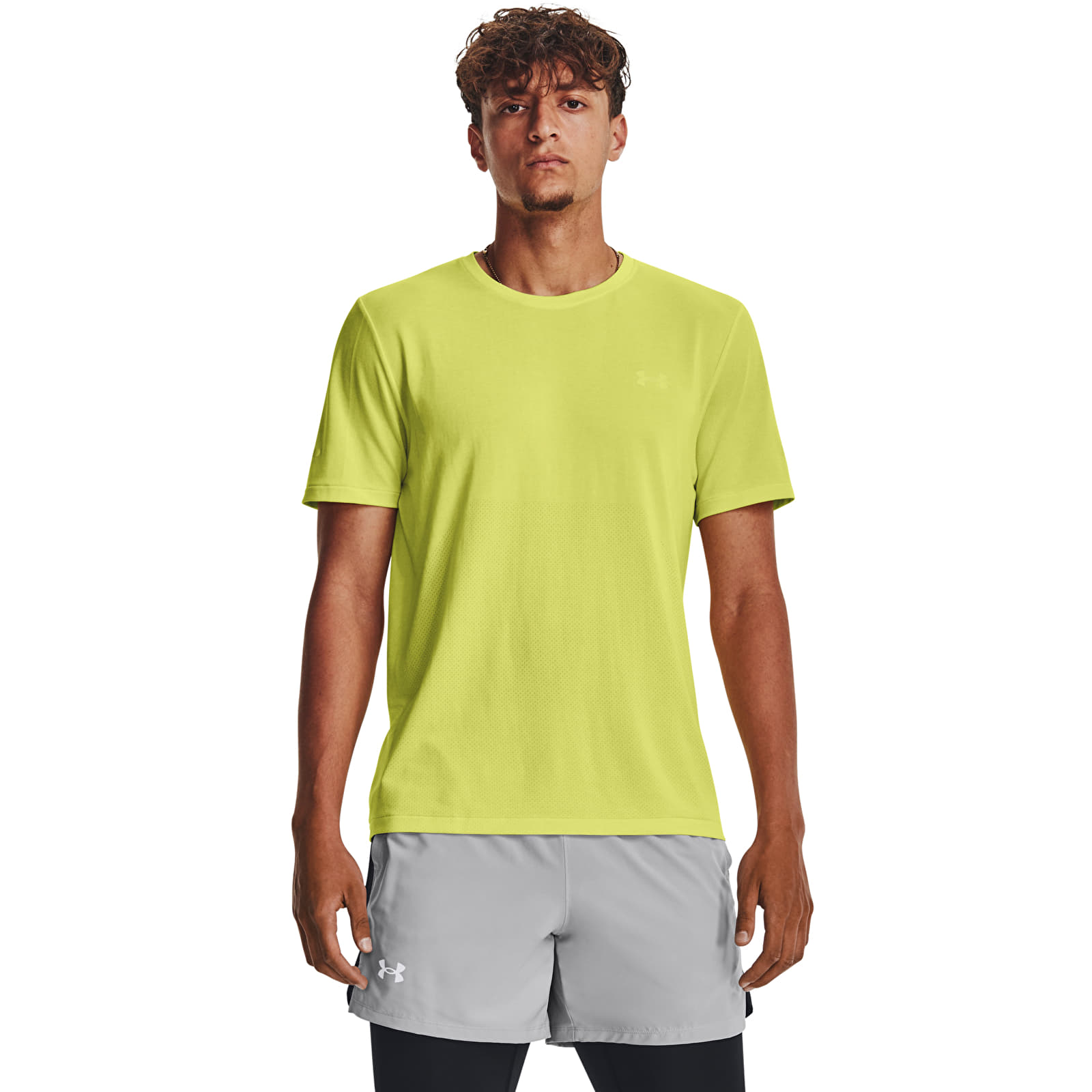 Férfi pólok Under Armour SEAMLESS STRIDE SS Yellow