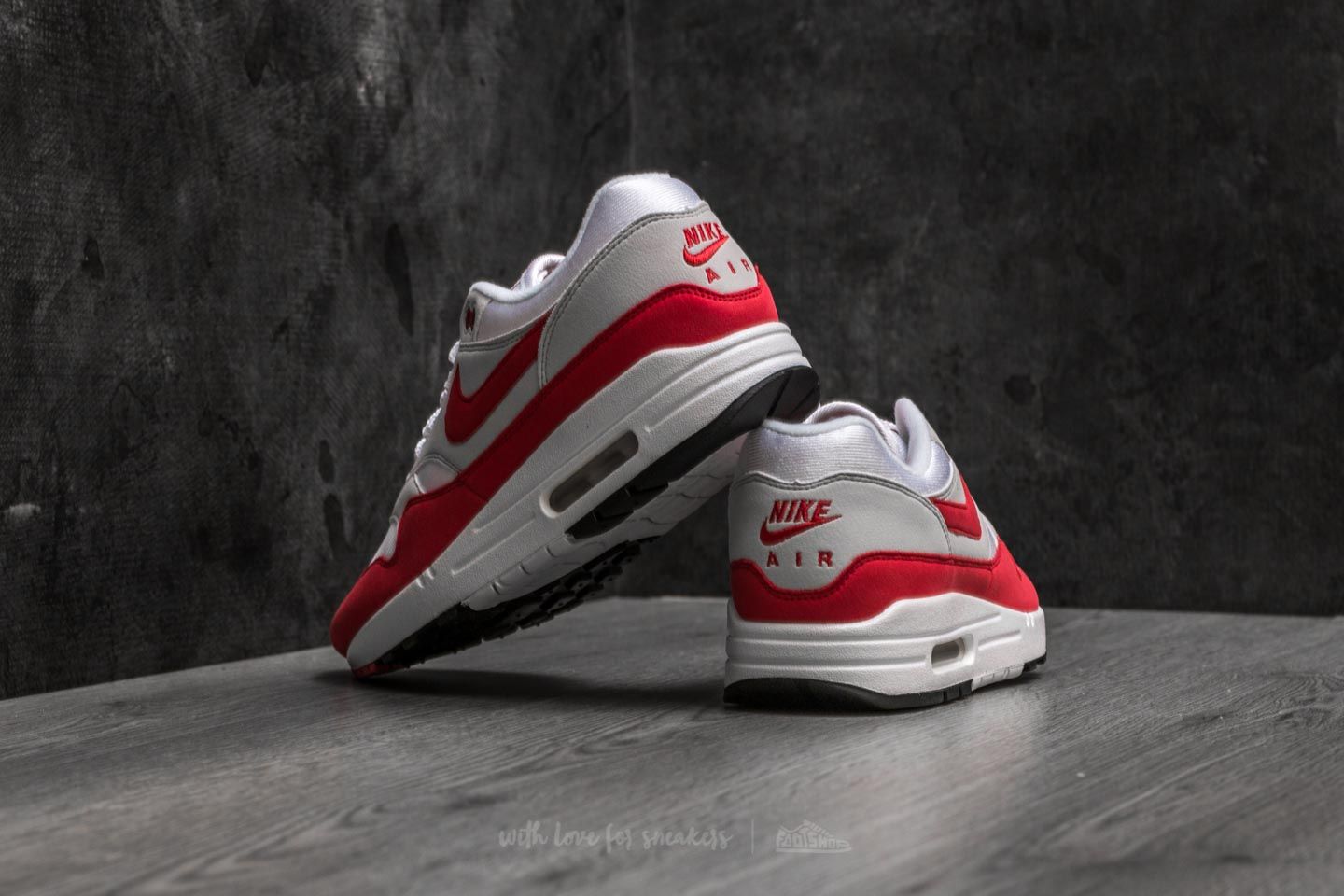 Herren Sneaker und Schuhe Nike Air Max 1 OG Anniversary White University Red Footshop