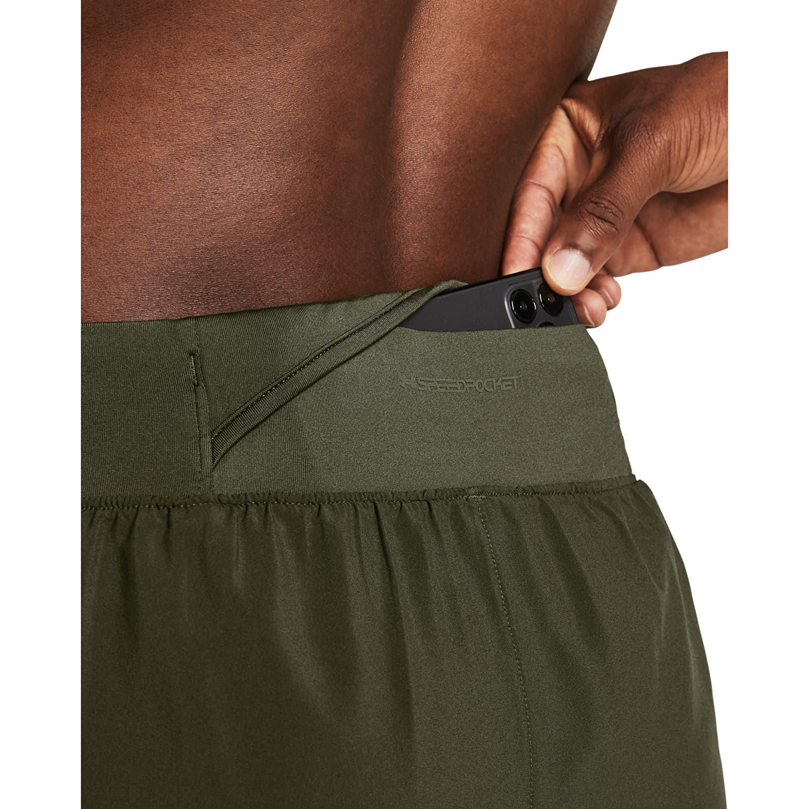 Miesten shortsit Under Armour LAUNCH ELITE 2in1 7'' SHORT Green