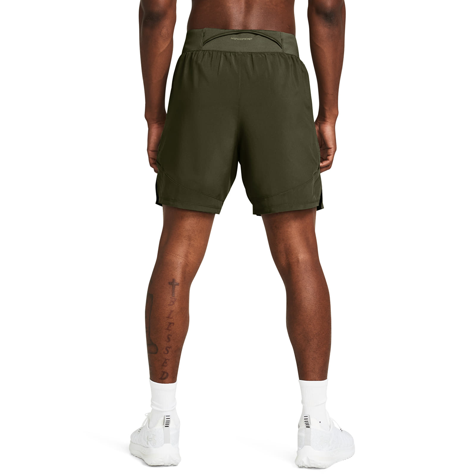 Miesten shortsit Under Armour LAUNCH ELITE 2in1 7'' SHORT Green