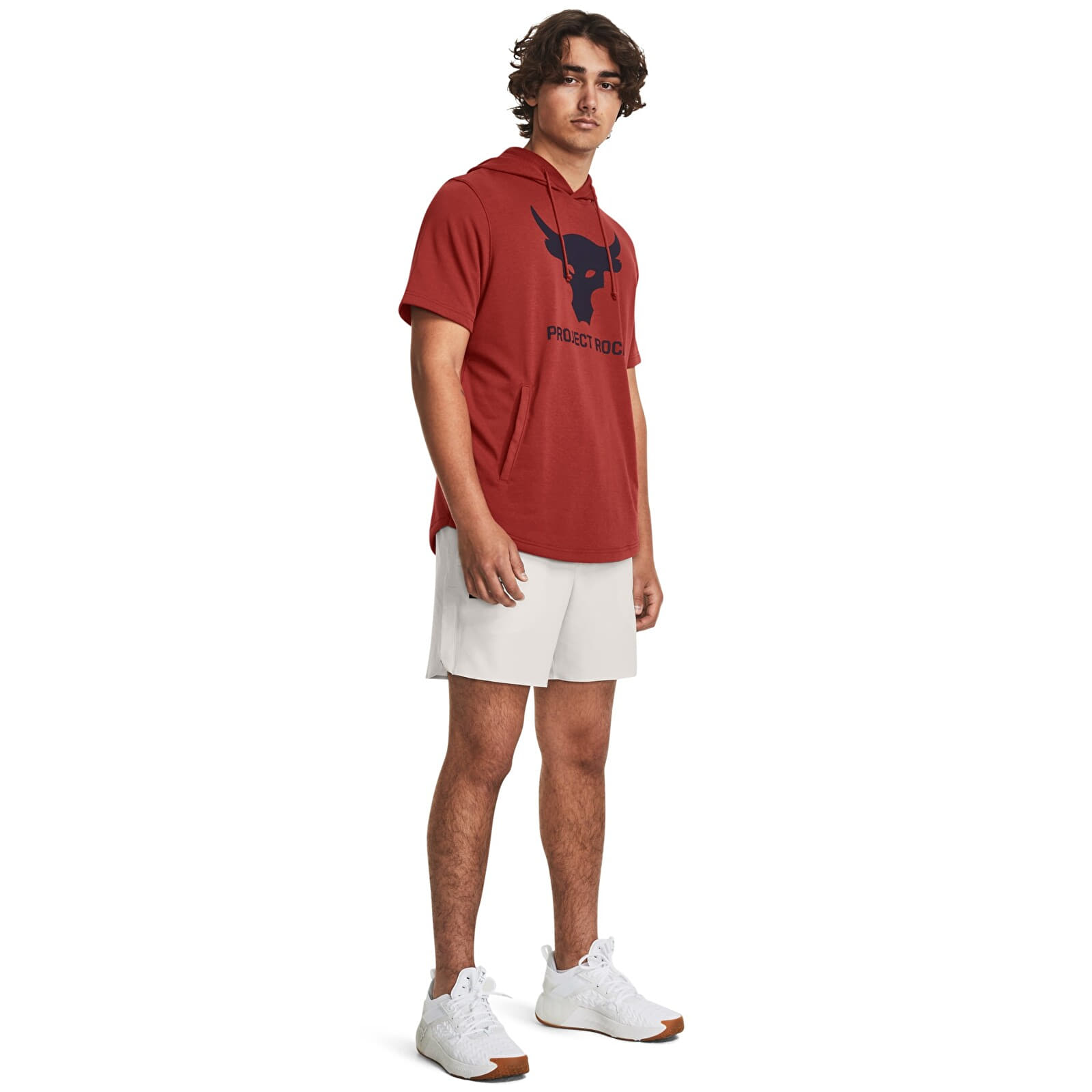 Pánské mikiny Under Armour Pjt Rock Terry SS Hoodie Red