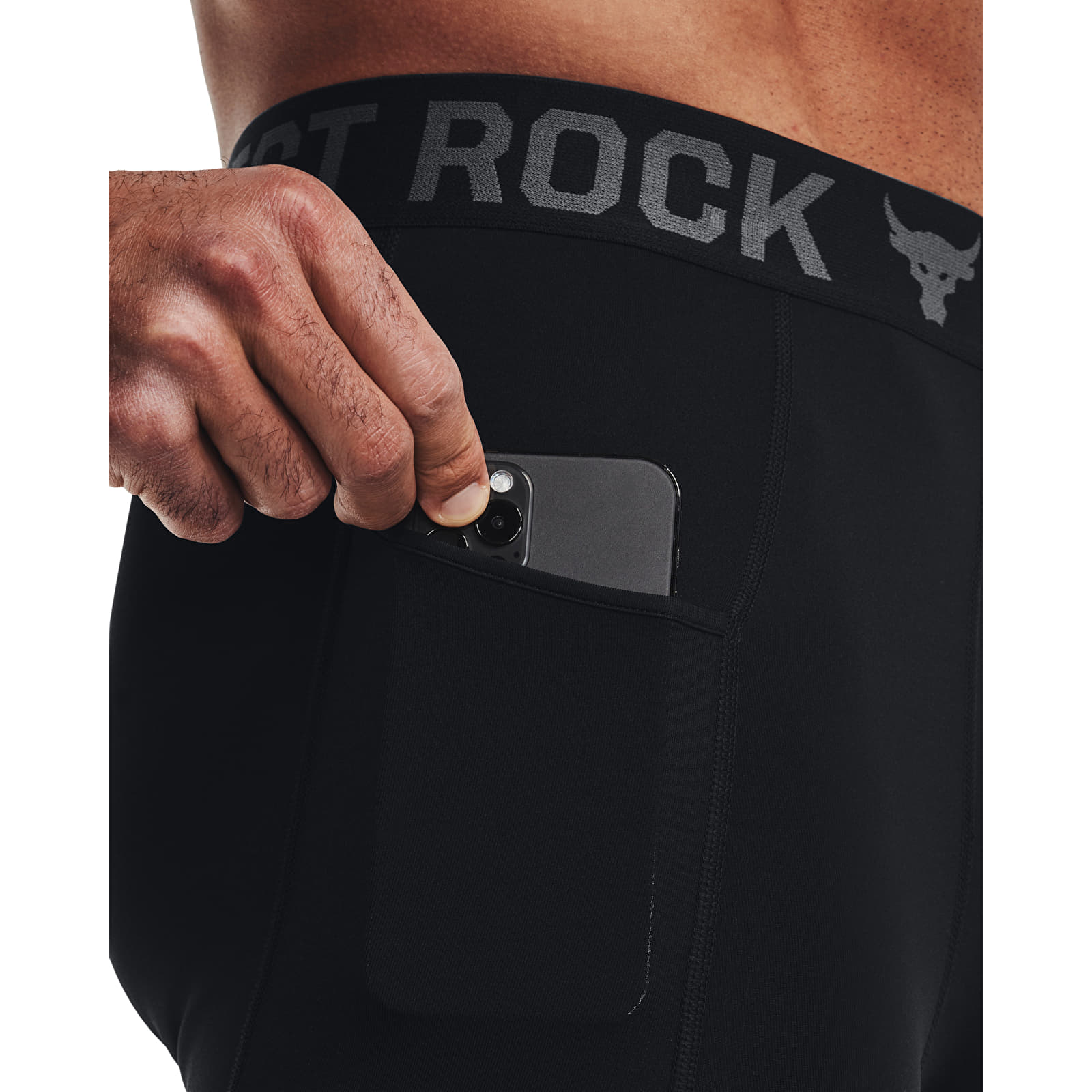 Men's leggings Under Armour Pjt Rock ArmourPrint Lgs Black