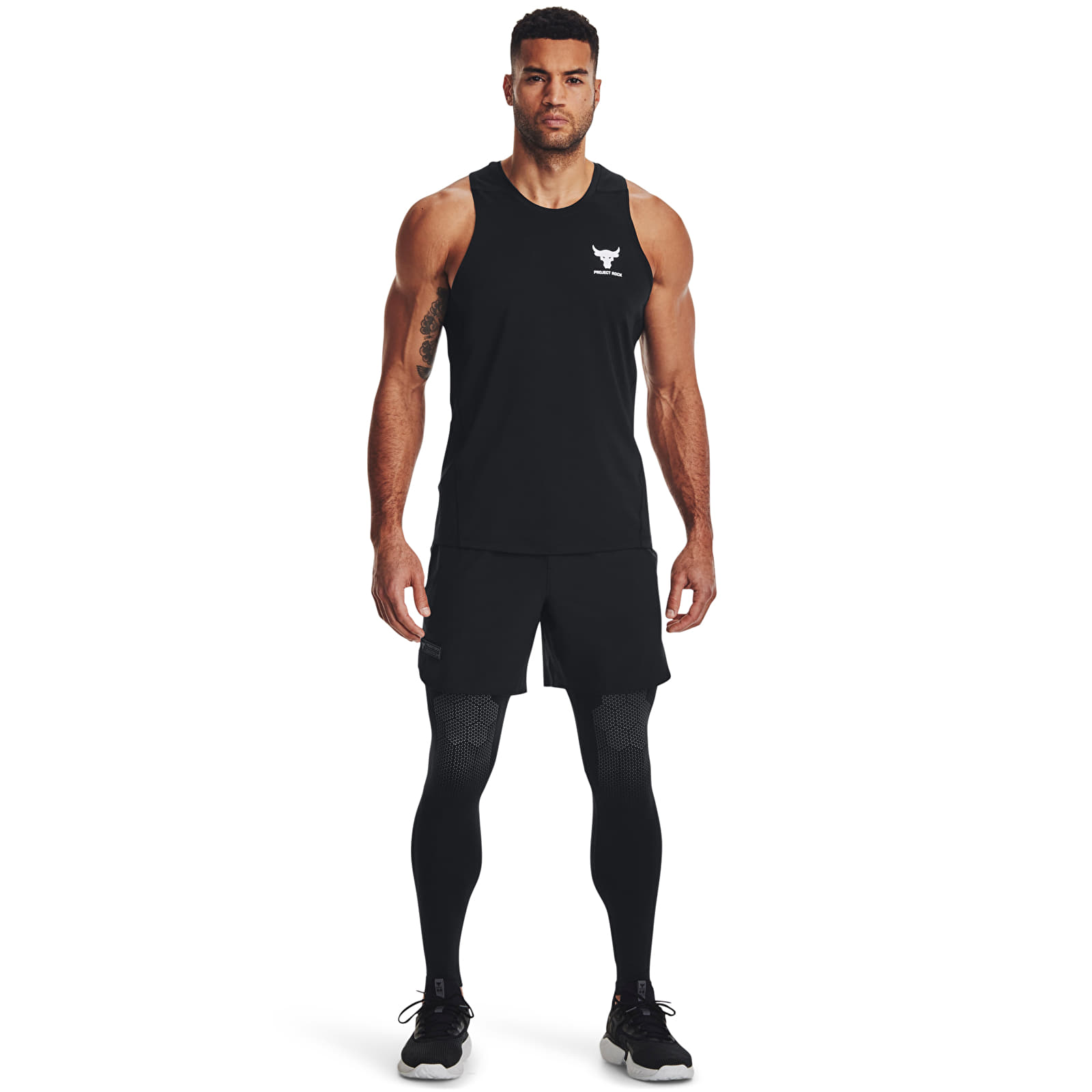Men's leggings Under Armour Pjt Rock ArmourPrint Lgs Black