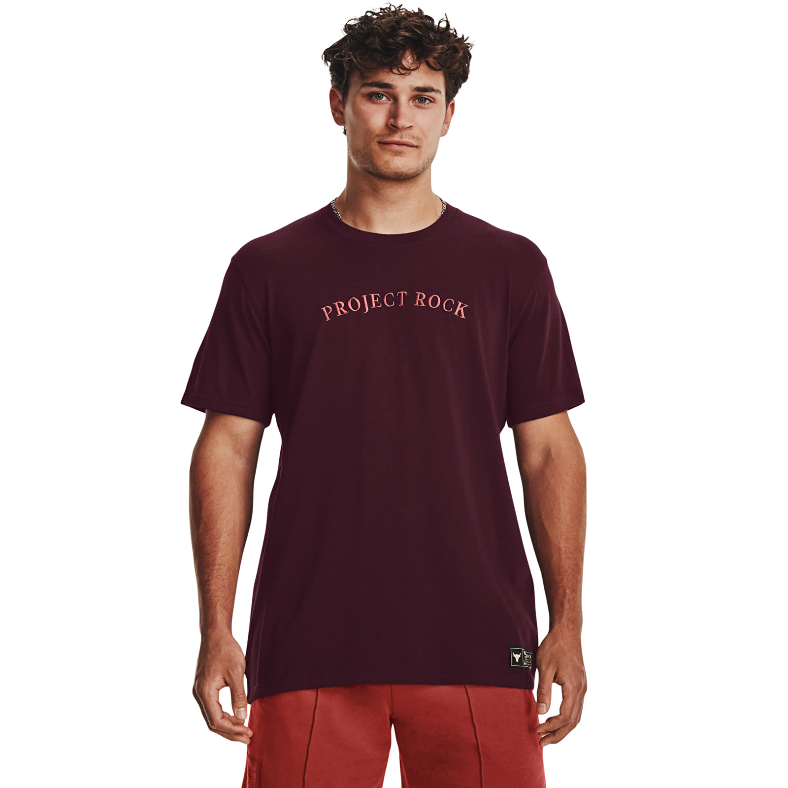 Pánská trička Under Armour PJT ROCK CREST HW SS Maroon