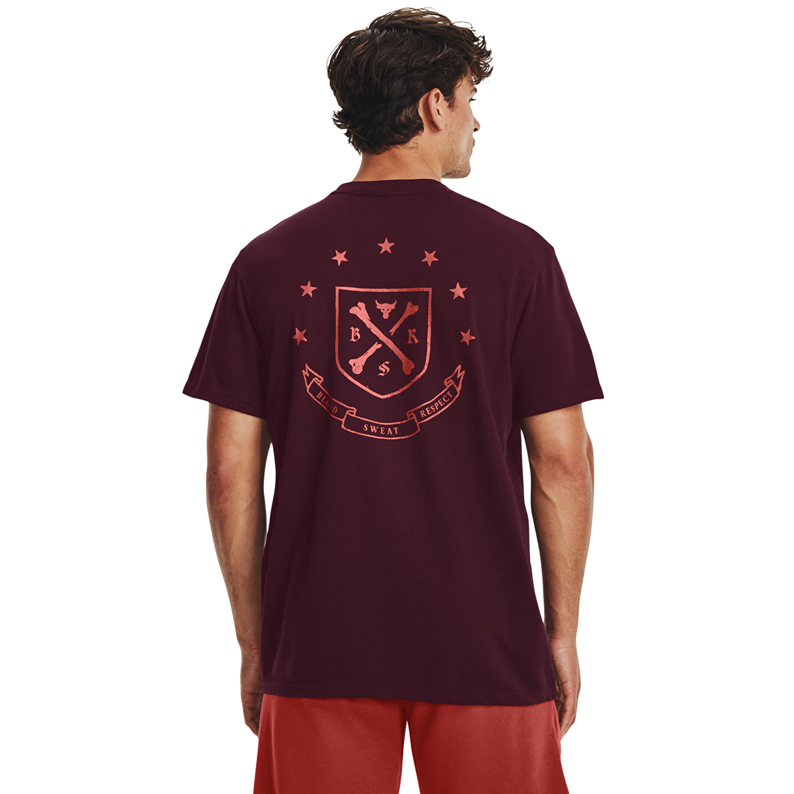Pánská trička Under Armour PJT ROCK CREST HW SS Maroon