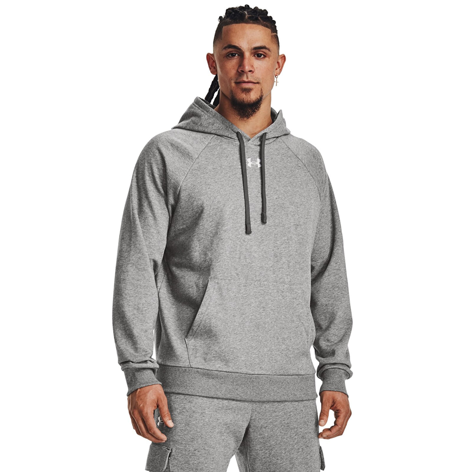 Pánské mikiny Under Armour Rival Fleece Hoodie Gray