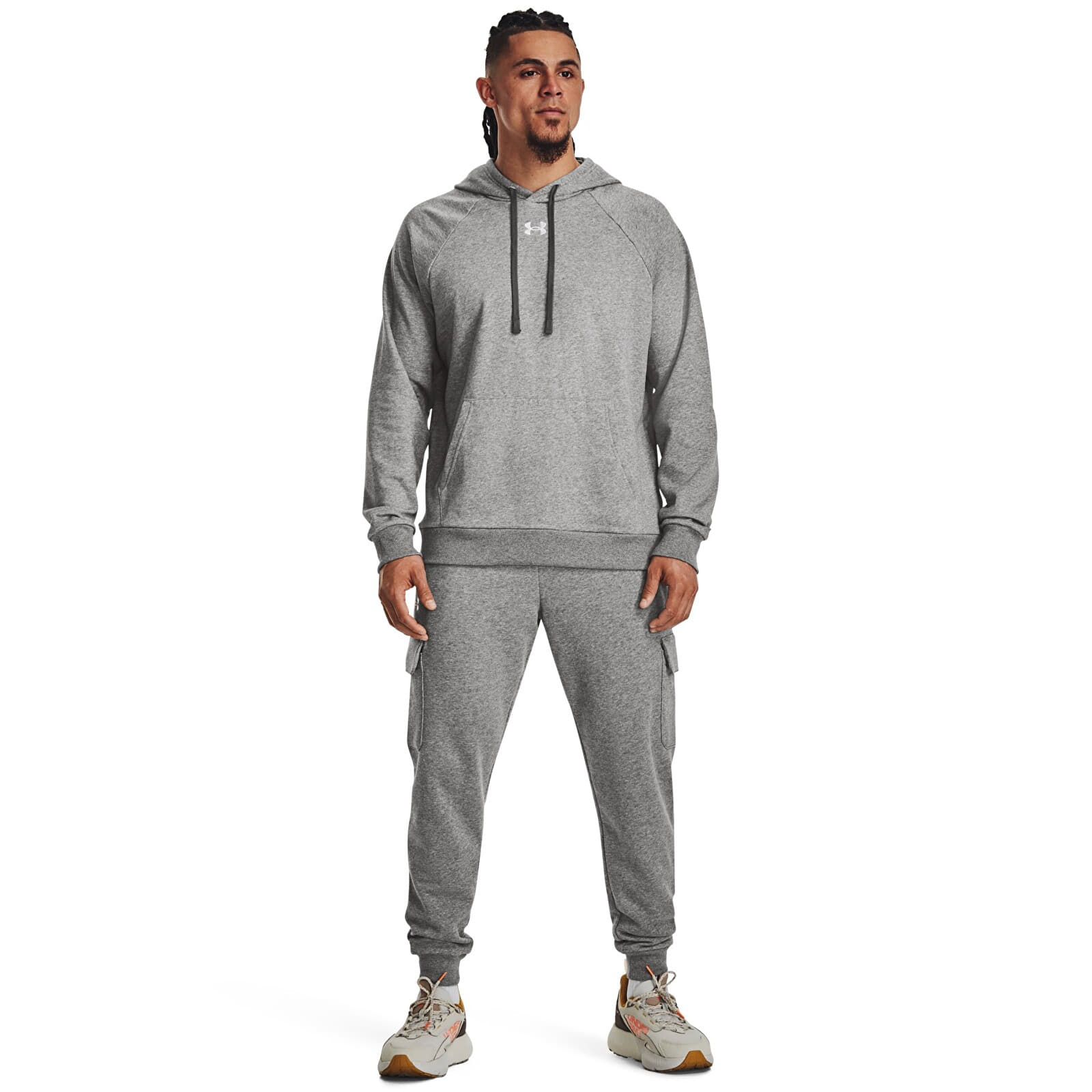 Pánské mikiny Under Armour Rival Fleece Hoodie Gray