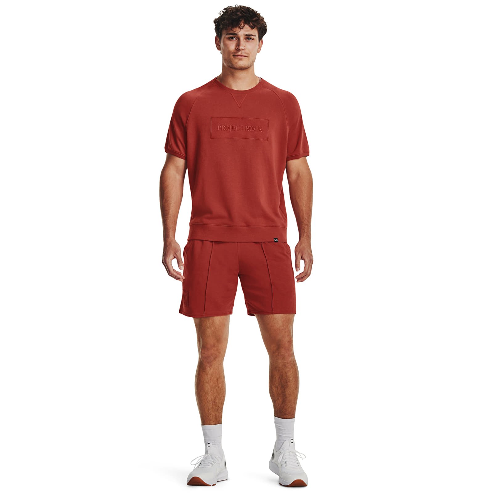 Pánské kraťasy Under Armour Pjt Rock Terry Gym Short Red