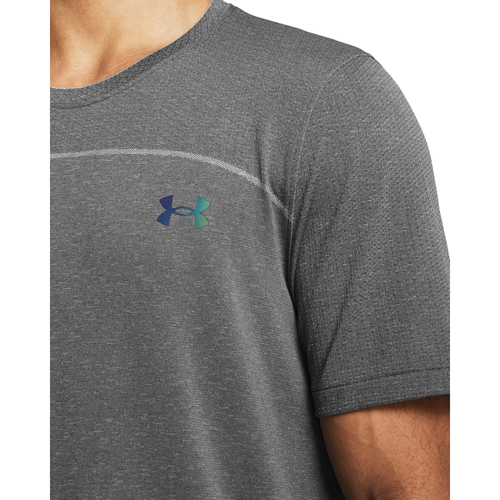 Pánská trička Under Armour Rush Seamless Wordmark SS Gray