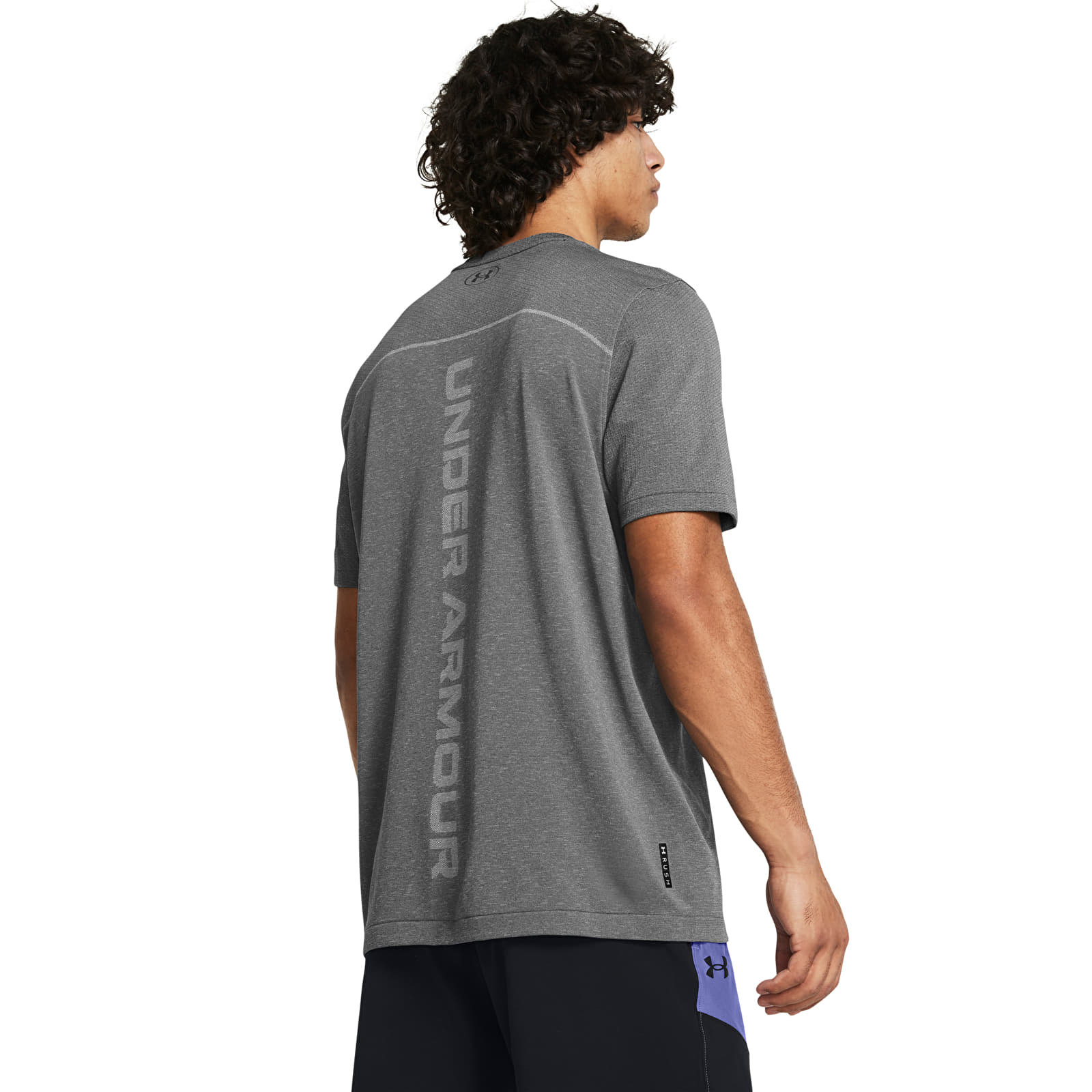 Pánská trička Under Armour Rush Seamless Wordmark SS Gray