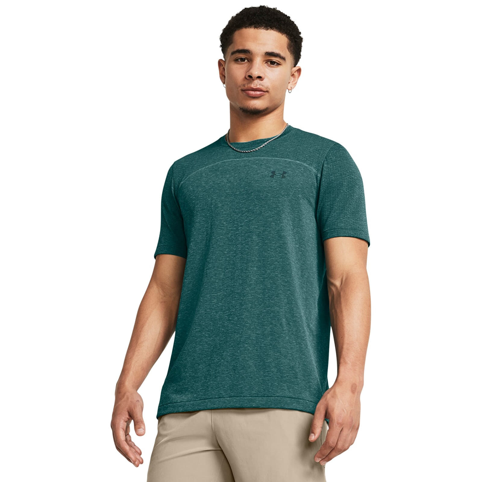 Men's T-shirts Under Armour Rush Seamless Wordmark SS Blue