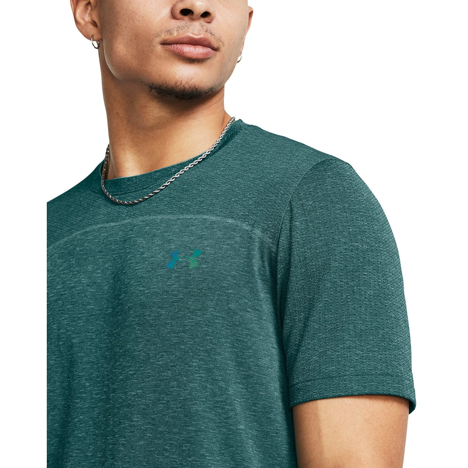 Men's T-shirts Under Armour Rush Seamless Wordmark SS Blue