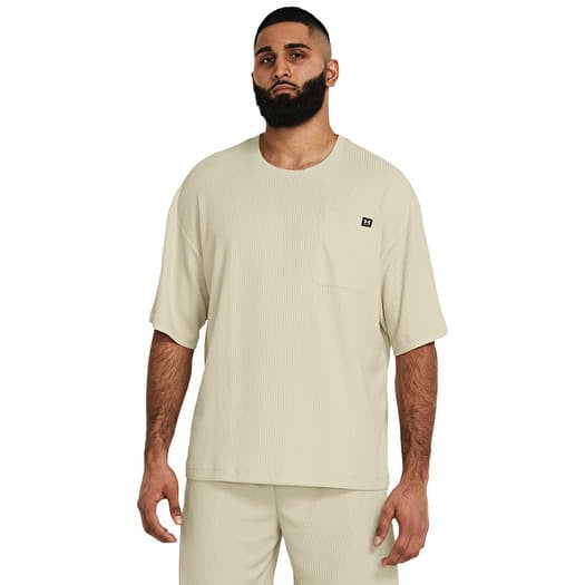Men s T shirts Under Armour Rival Waffle Crew Brown Footshop