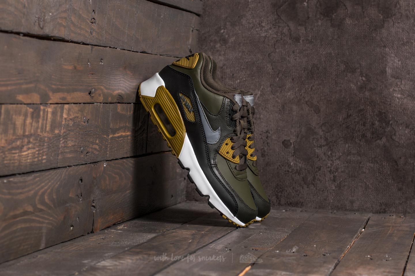 Încălțăminte și sneakerși pentru femei Nike Air Max 90 Leather (GS) Cargo Khaki/ Cool Grey-Black