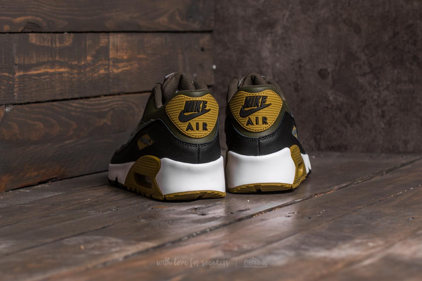 Încălțăminte și sneakerși pentru femei Nike Air Max 90 Leather (GS) Cargo Khaki/ Cool Grey-Black