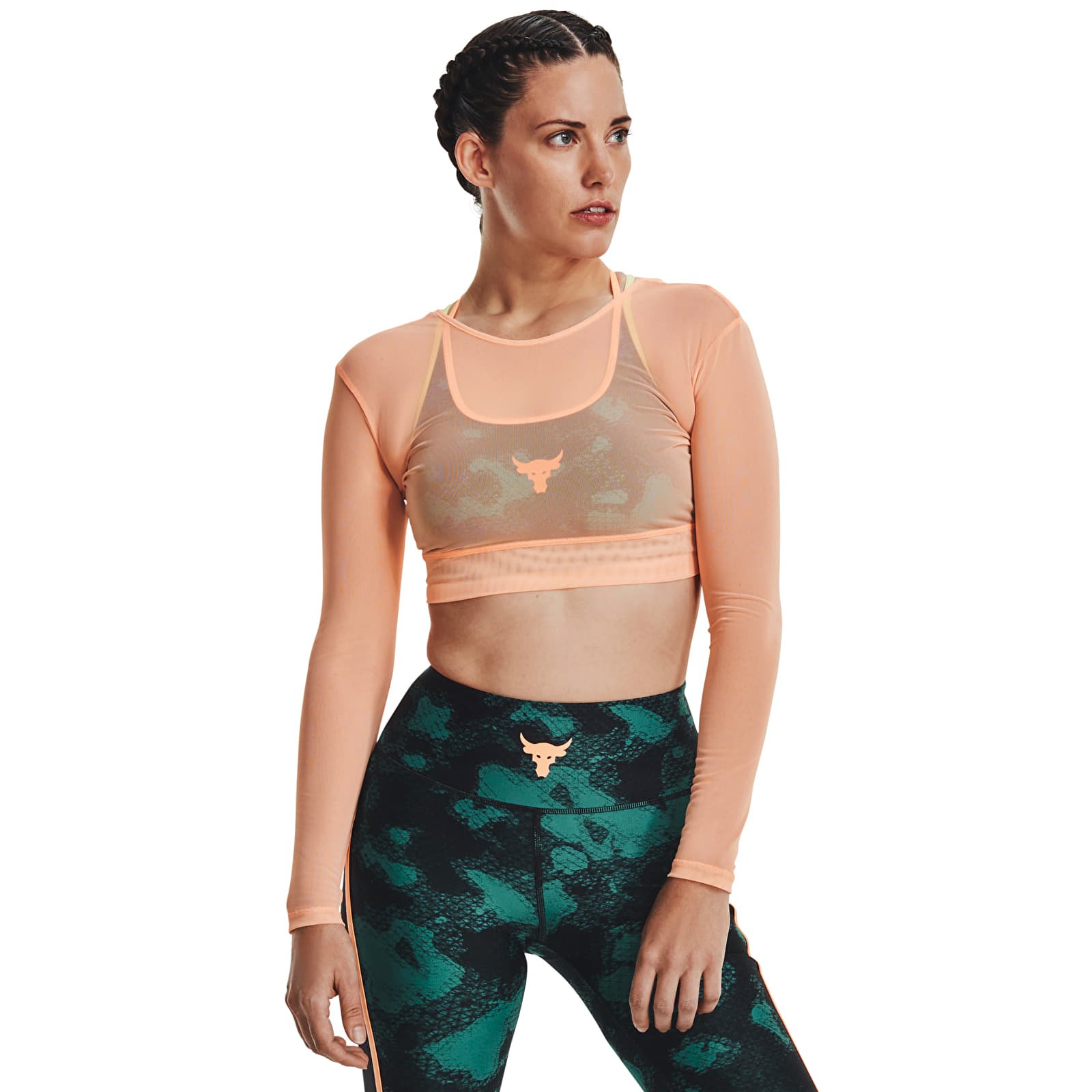 Naiste kapuutsiga dressid Under Armour Pjt Rock Sheer Mesh LS Orange