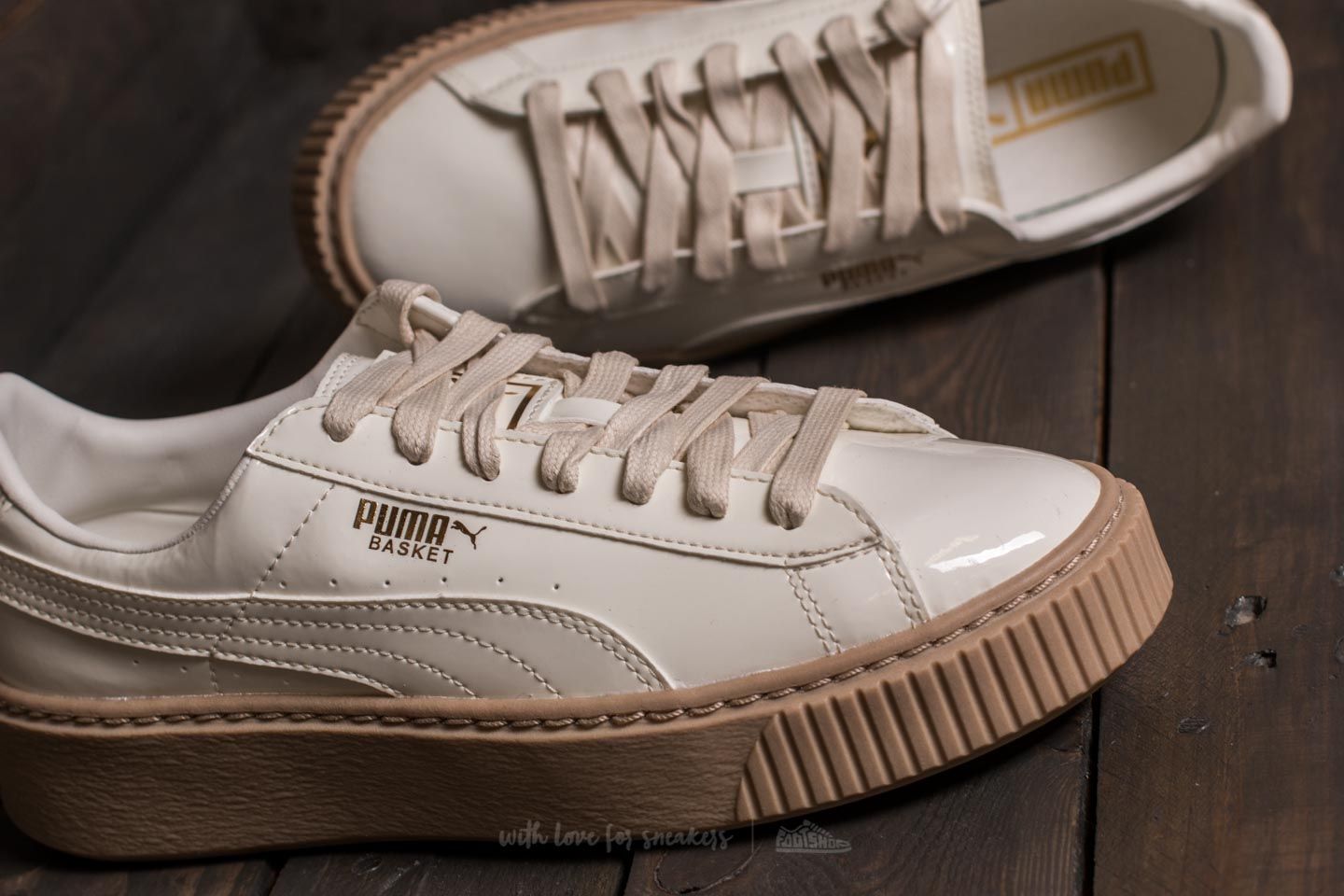 Women's shoes Puma Basket Platform Patent Wn's Marshmallow-Marshmallow