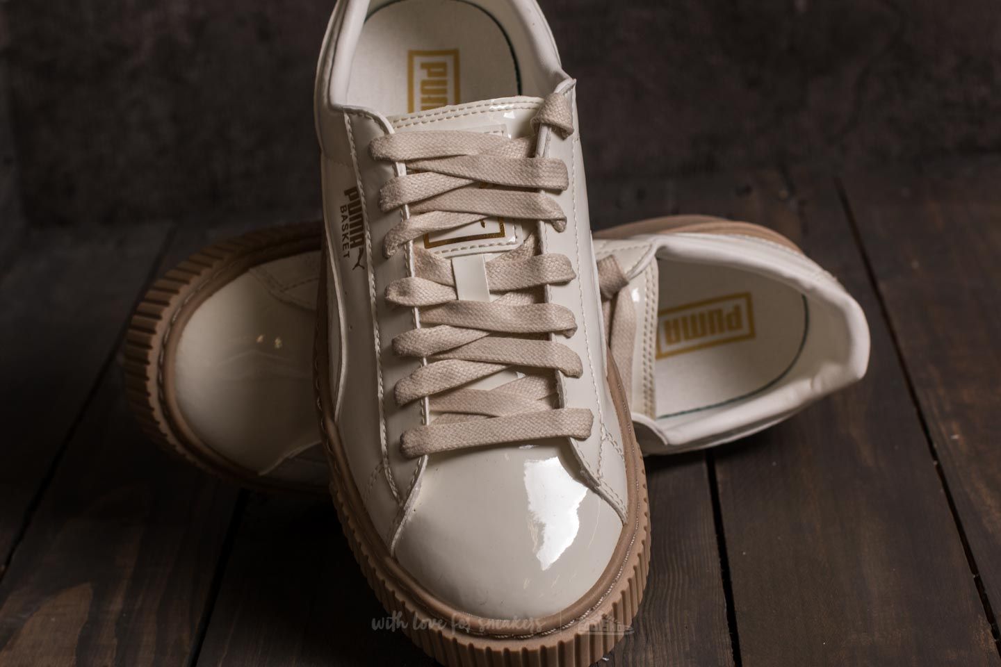 Women's shoes Puma Basket Platform Patent Wn's Marshmallow-Marshmallow