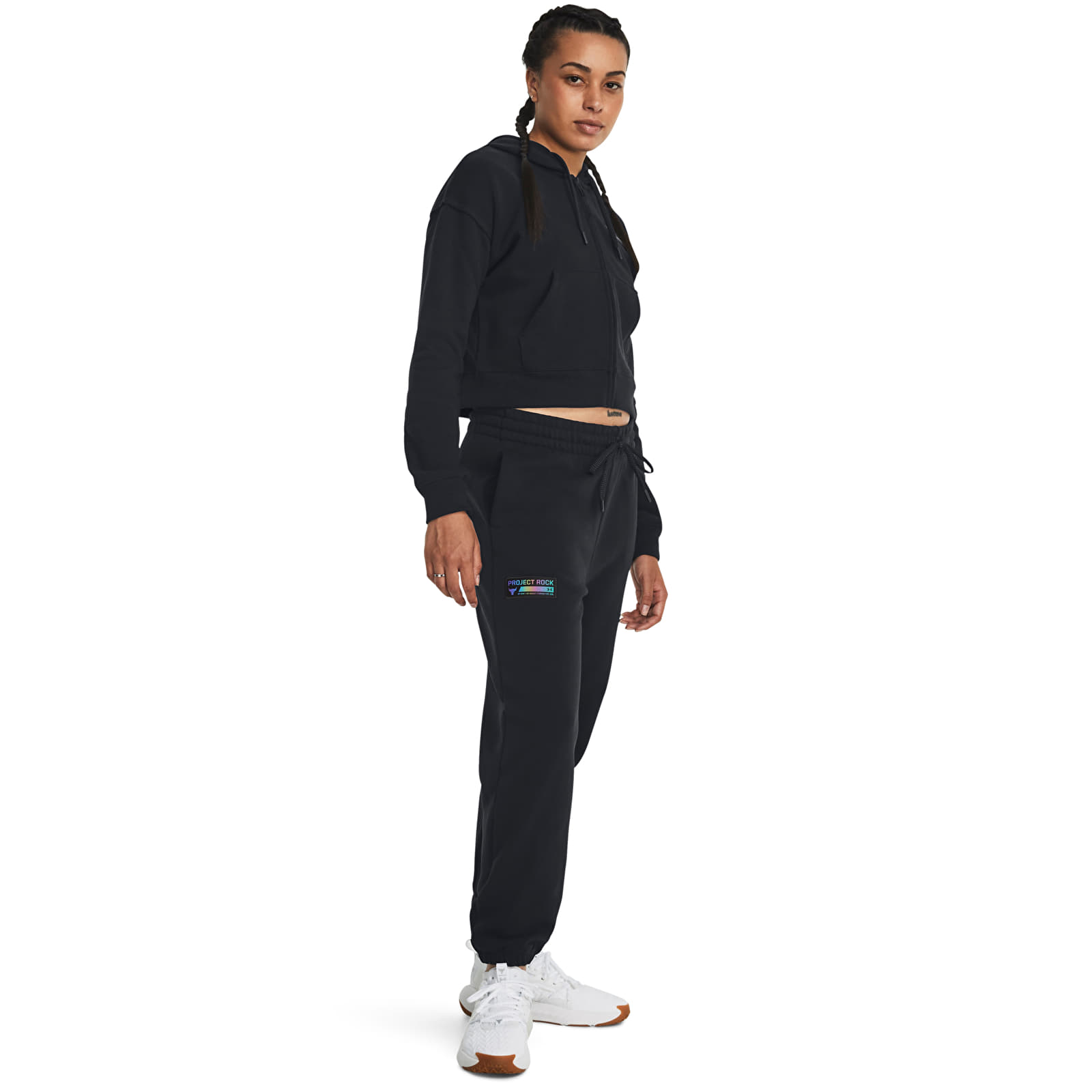 Sieviešu treniņbikses Under Armour Pjt Rock HW Terry Pnt Black