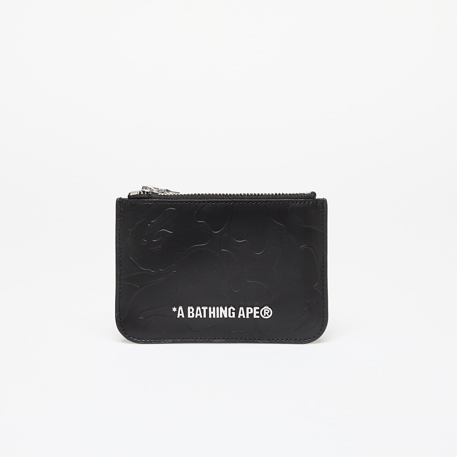 Herren Geldbeutel A BATHING APE Solid Camo Leather Pouch Wallet Black